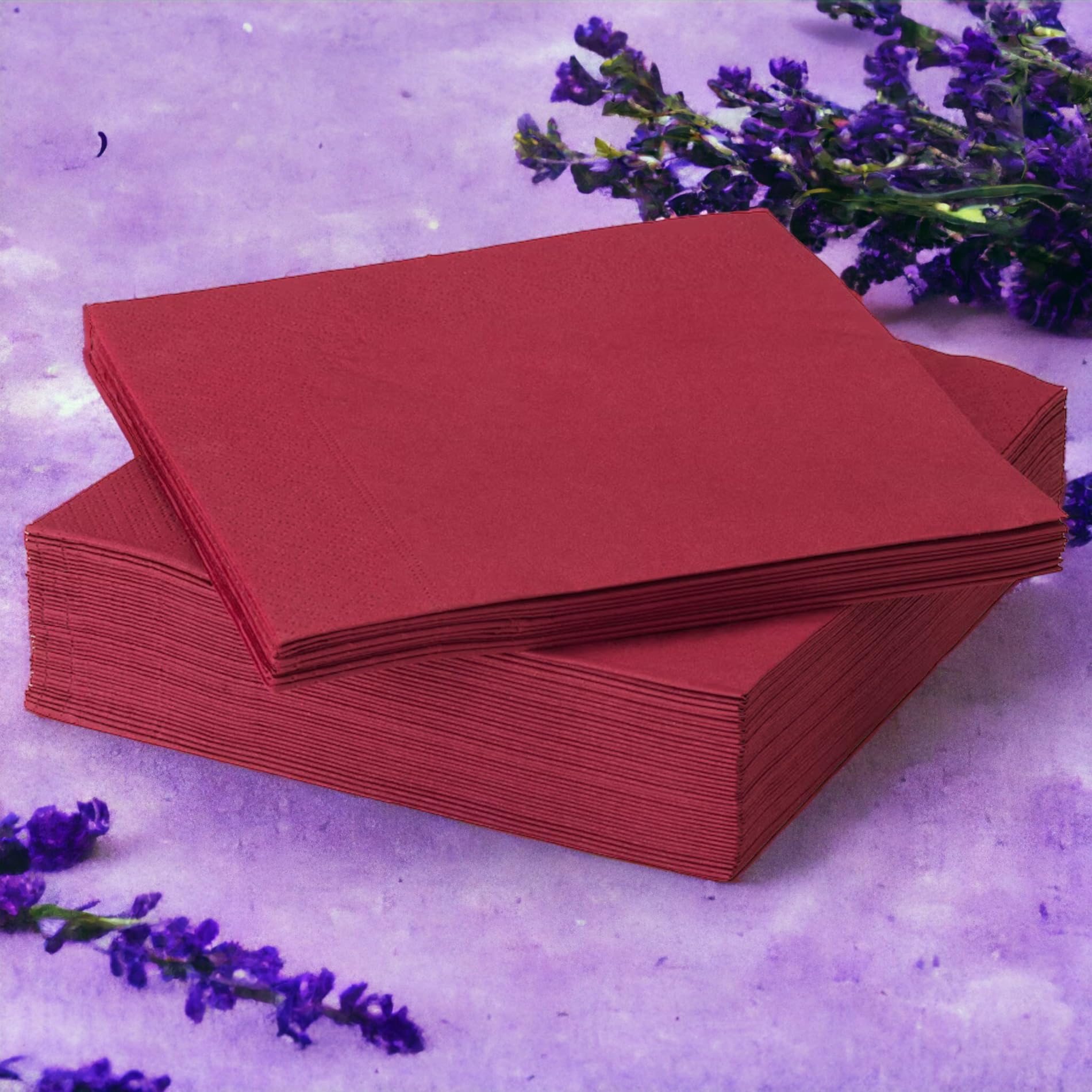 Primrose 3-Ply Decorative Tissue Paper Napkins - Dark Red Dinner Size for Home & Party Dining | Elegant Table Setting, Wedding, Restaurant, and Everyday Use
