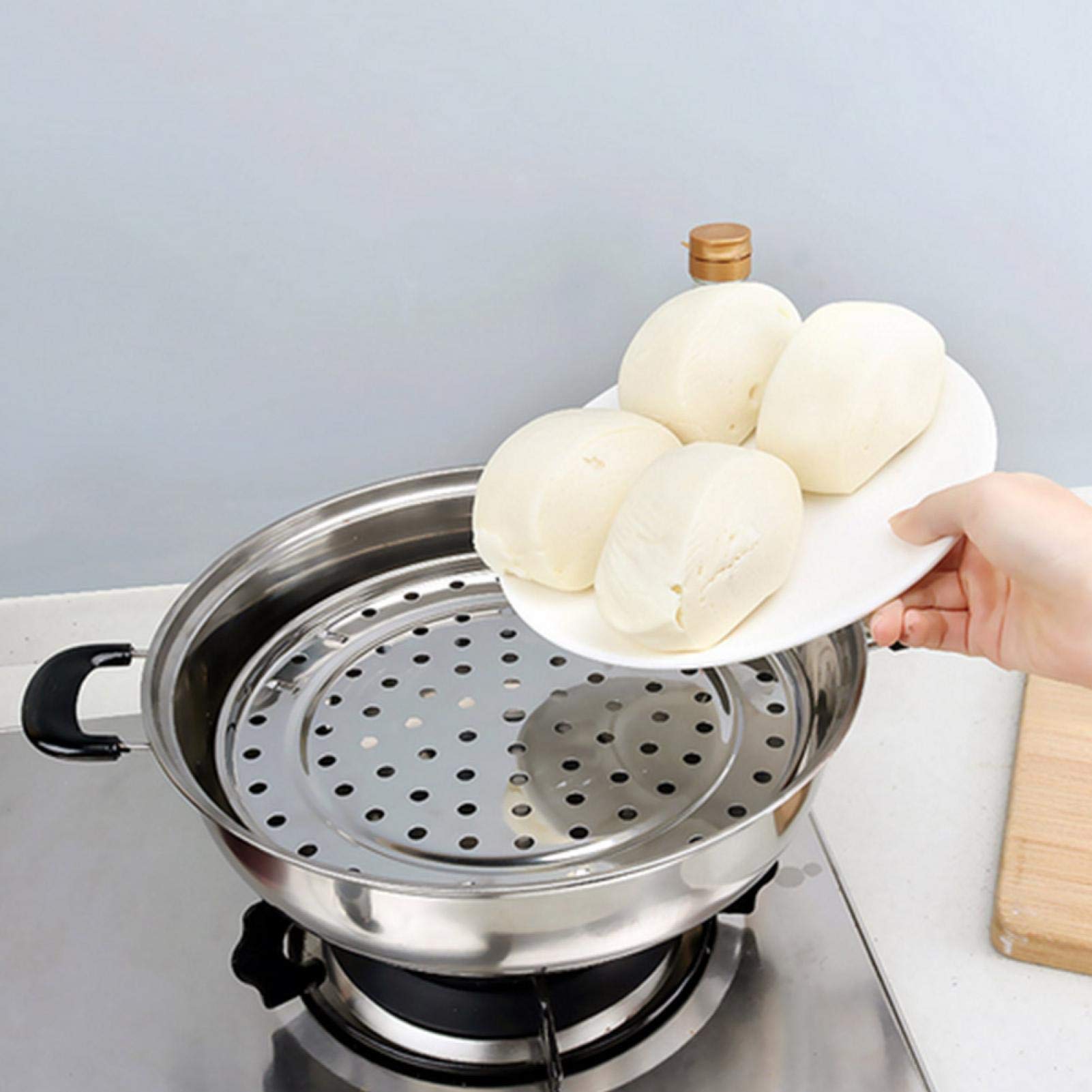 Stainless Steel Steam Rack with Feet - 20cm Round Steaming Tray Insert for Pots, Pans & Crock Pots - Durable Cooking Accessory for Steaming Vegetables, Dumplings & Seafood