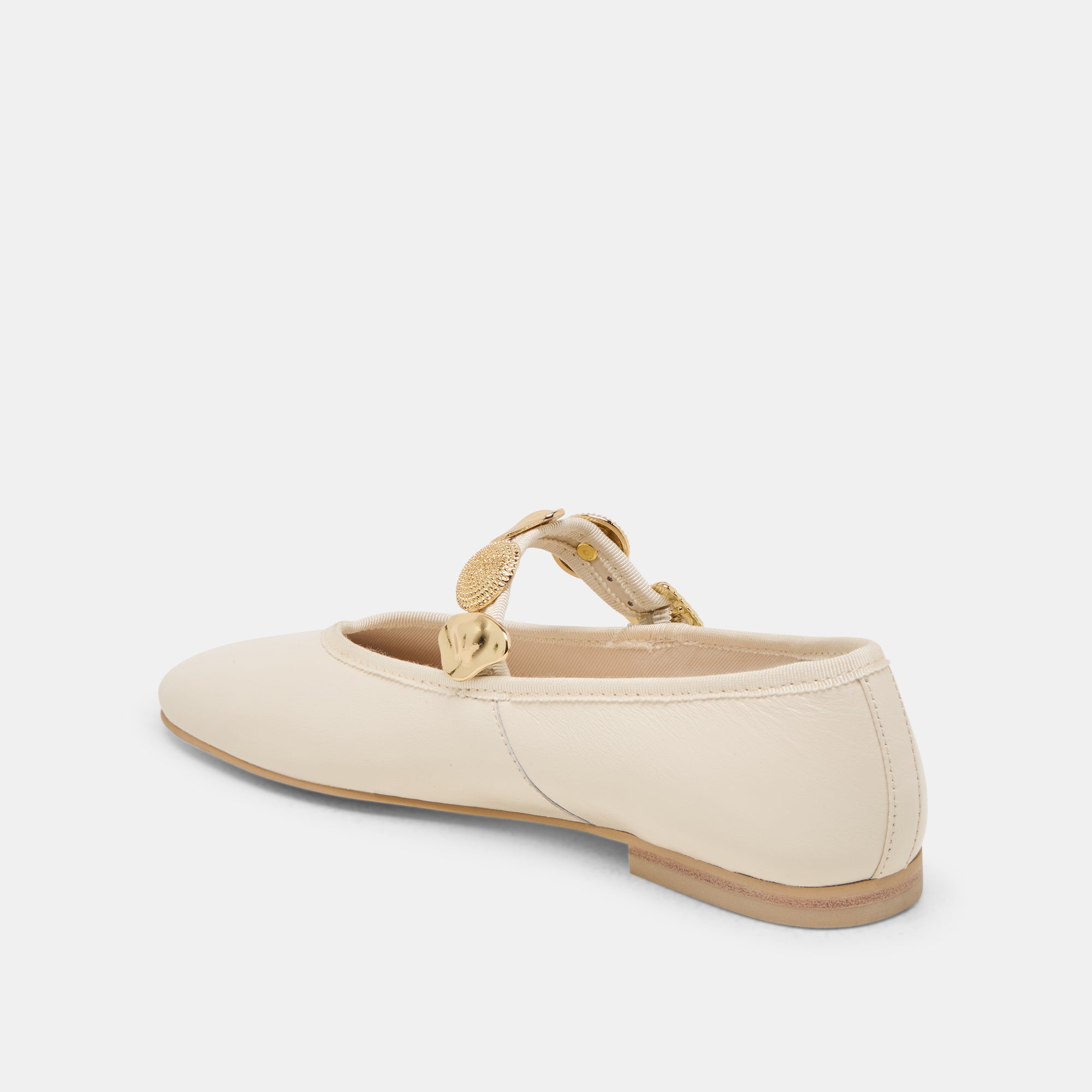 RELAN Women's Ballet Flats - Genuine Leather Comfortable Slip-On Shoes for Women | Casual & Office Wear | Off-White Color
