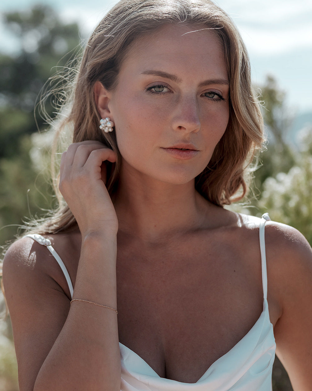 Georgina Pearl Stud Earrings - 14K Gold Plated Elegant Pearl Earrings for Women | Perfect for Weddings, Parties & Everyday Wear