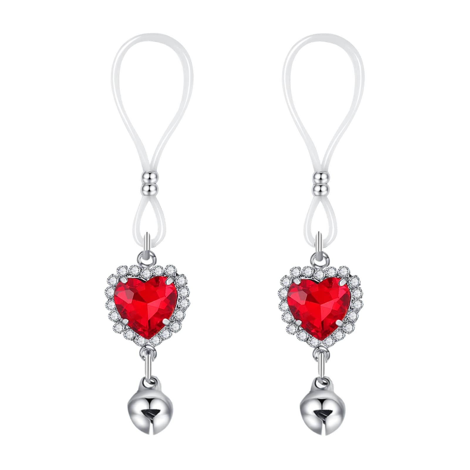 Non-Piercing Nipple Jewelry Bells - Adjustable Nipple Noose Clamps for Fake Body Piercing - Sensual Accessories for Adults - Perfect for BDSM, Role Play & Intimate Wear
