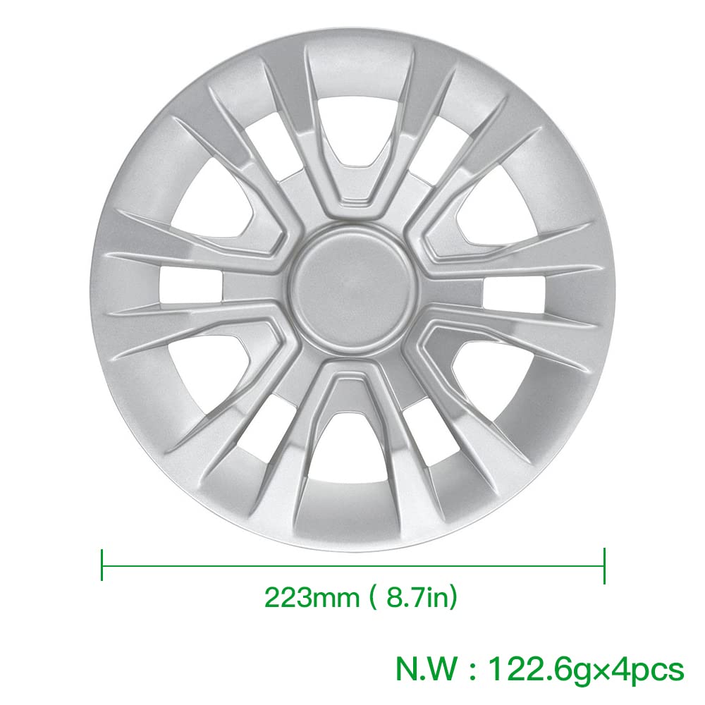 8 Inch Golf Cart Hubcaps for EZGo Golf Buggies - 4-Piece Standard Wheel Rim Cover Set with EZGo Logo Decals - Perfect for Golf Course, Resort & Neighborhood Transportation