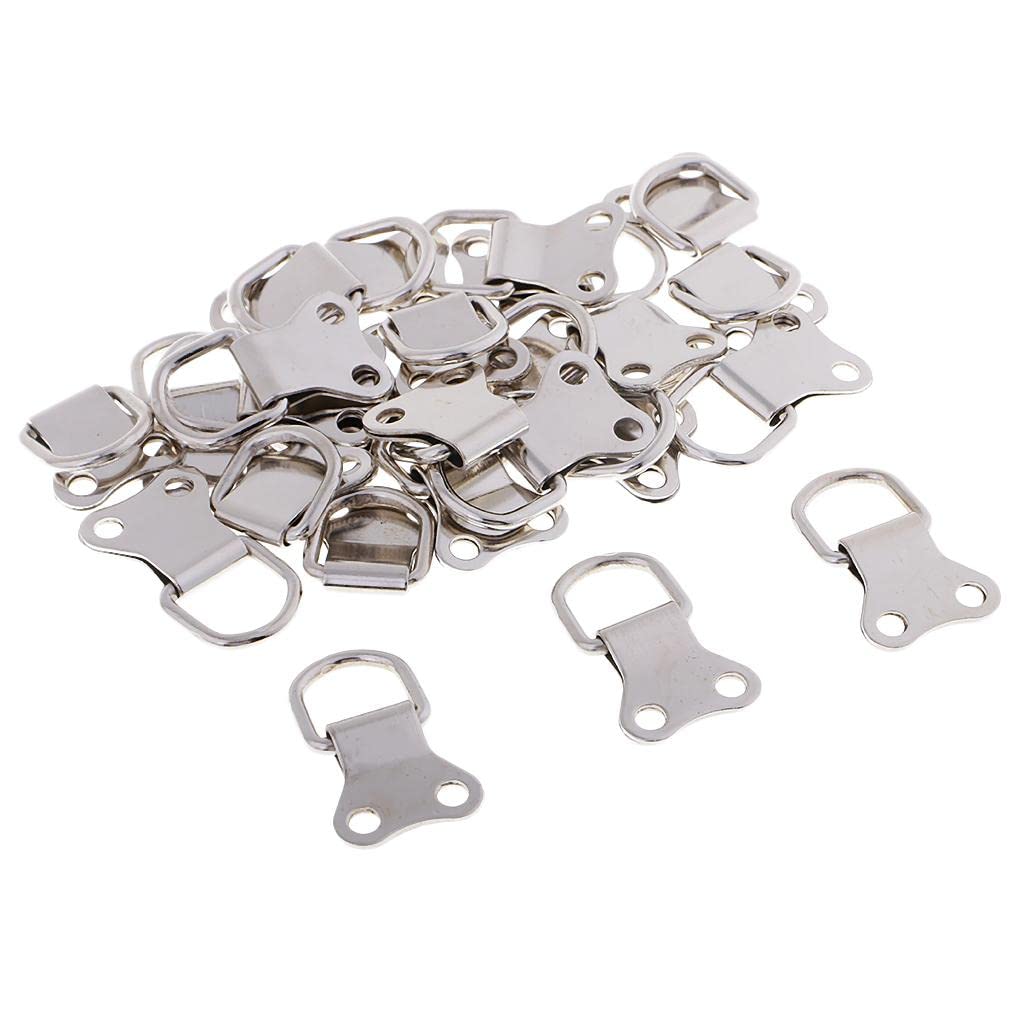 Yiju 25-Pack D-Ring Photo Hangers for Wooden Frames, 35x22mm (2 Holes) - Perfect for Hanging Pictures, Artwork & Mirrors Securely on Walls