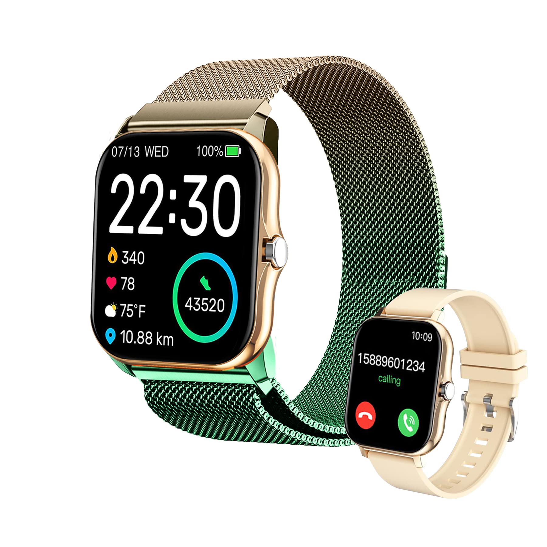Fitness Tracker Smart Watch for Android & iOS - Heart Rate Monitor, Blood Pressure, Sleep & Activity Tracker with Step & Calorie Counter for Women & Men - Perfect Gift for Health & Fitness Enthusiasts - Ideal for Workouts, Running, Swimming & Daily Health Monitoring