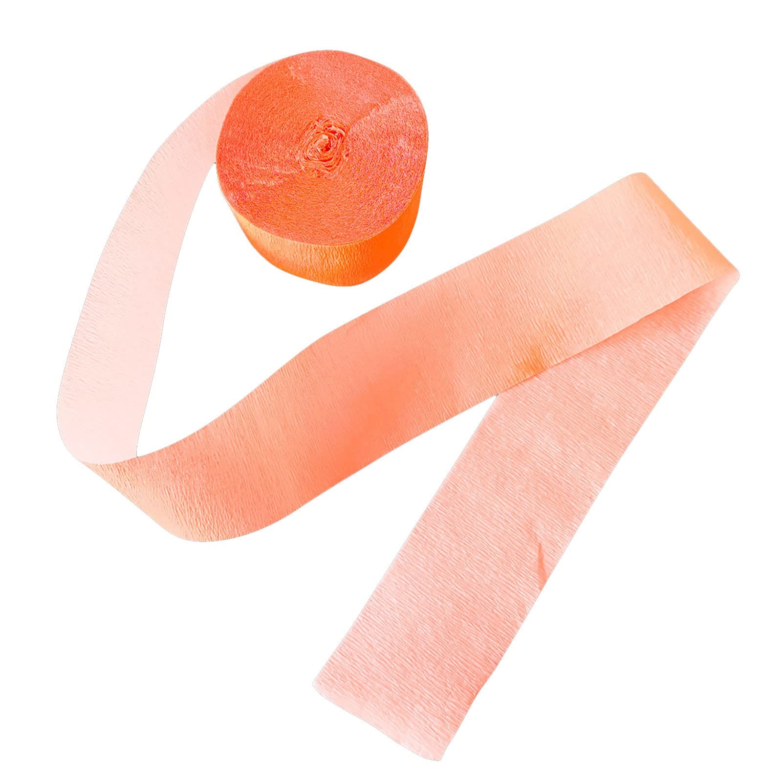 CANAFA 1 Roll Glow Crepe Paper Streamers - Fluorescent Neon Party Decorations for Wedding, Birthday, Prom, Dance & Fiesta - 5ft LED Light (Orange) - Perfect for Photography Backdrops & Nighttime Celebrations