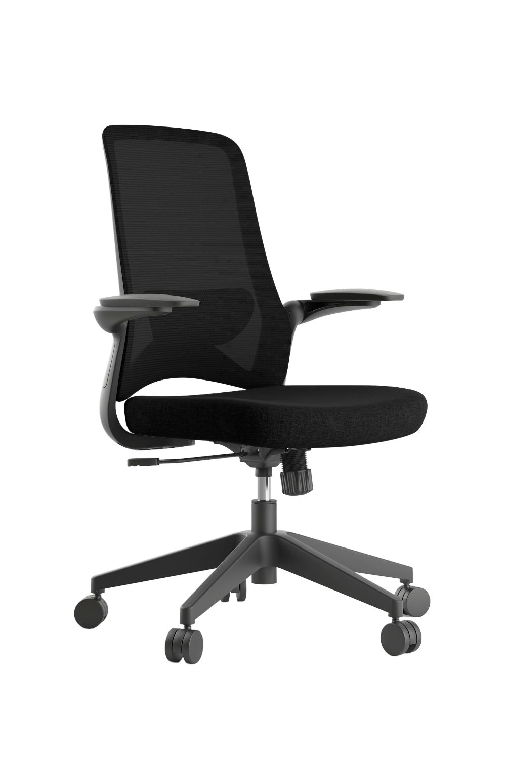 Eurotech Ryze Modern Task Chair - Ergonomic Black Fabric Office Chair for Home & Work, Comfortable Desk Chair for Long Hours Sitting, Perfect for Office, Study, or Gaming Setup