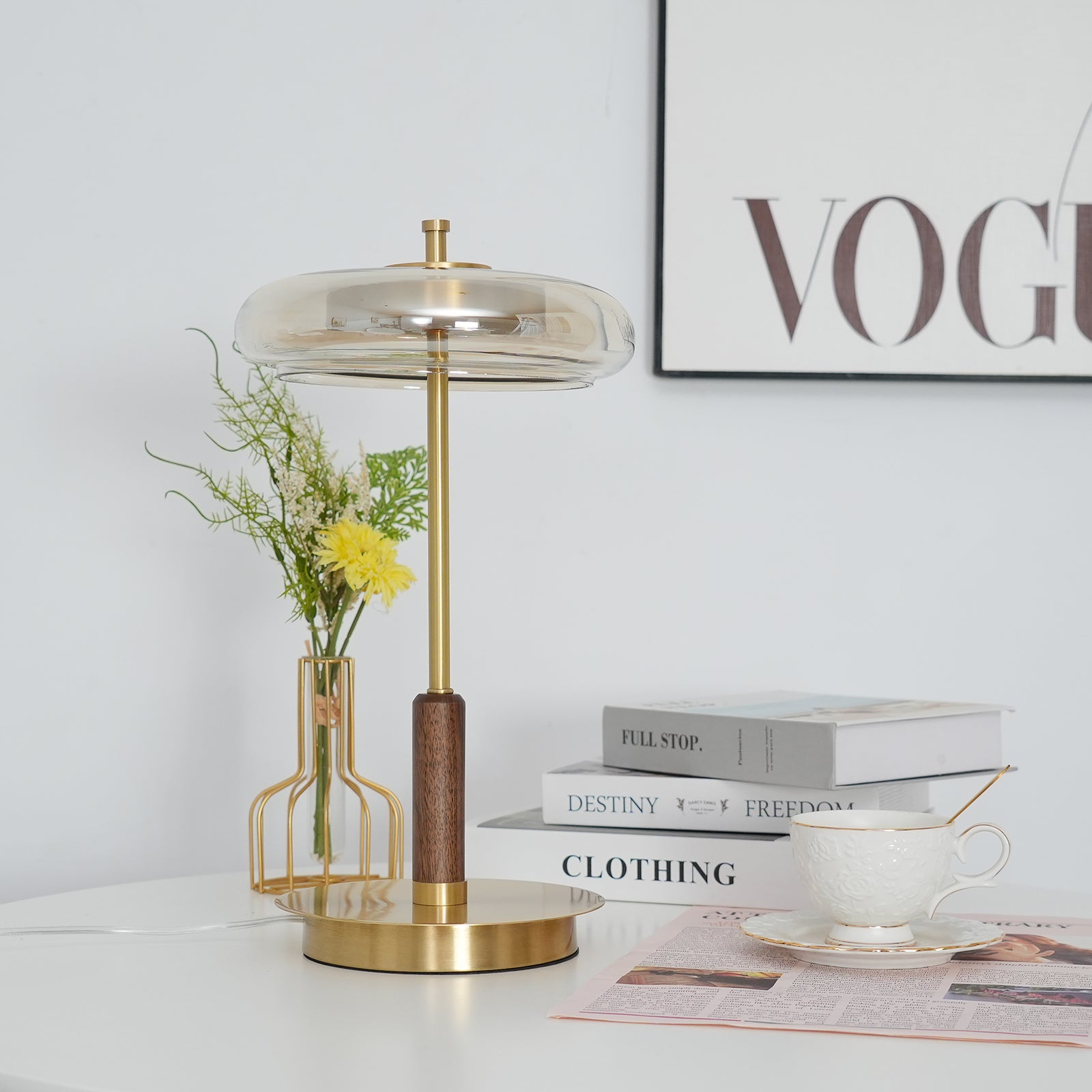 Modern Redondo Table Lamp - Stylish LED Bedside Lamp for Bedroom, Living Room & Office - Adjustable Brightness & Warm White Light - Perfect for Reading, Working & Relaxing