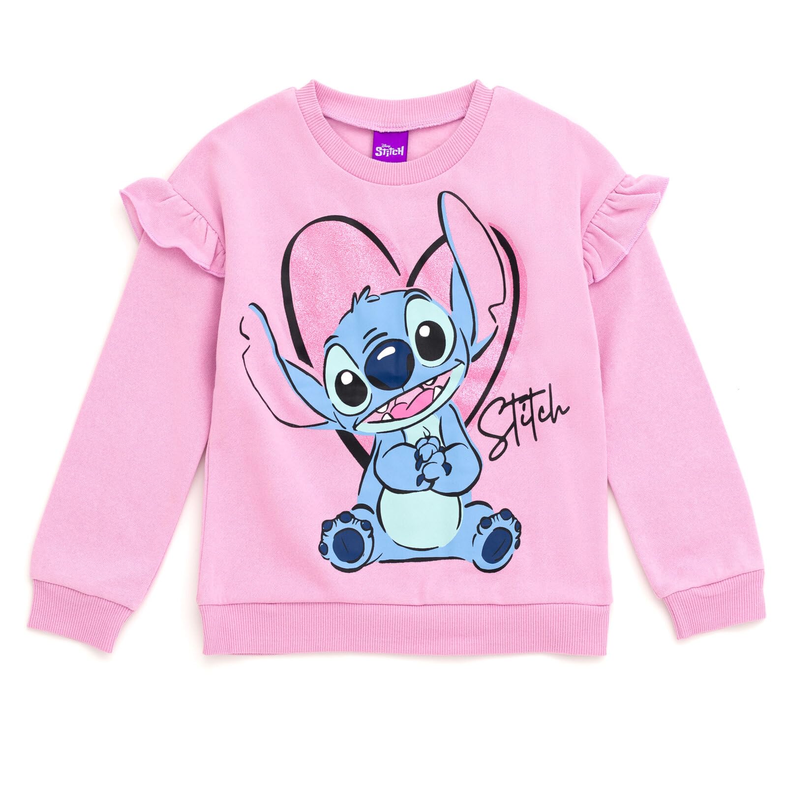 Disney Stitch Floral Sweatshirt & Leggings Outfit Set for Kids (12M-16Y) - Pink Cute Cartoon Character Matching Clothes for Girls & Boys | Perfect for Birthday Gifts, Playdates & Disney Theme Parties