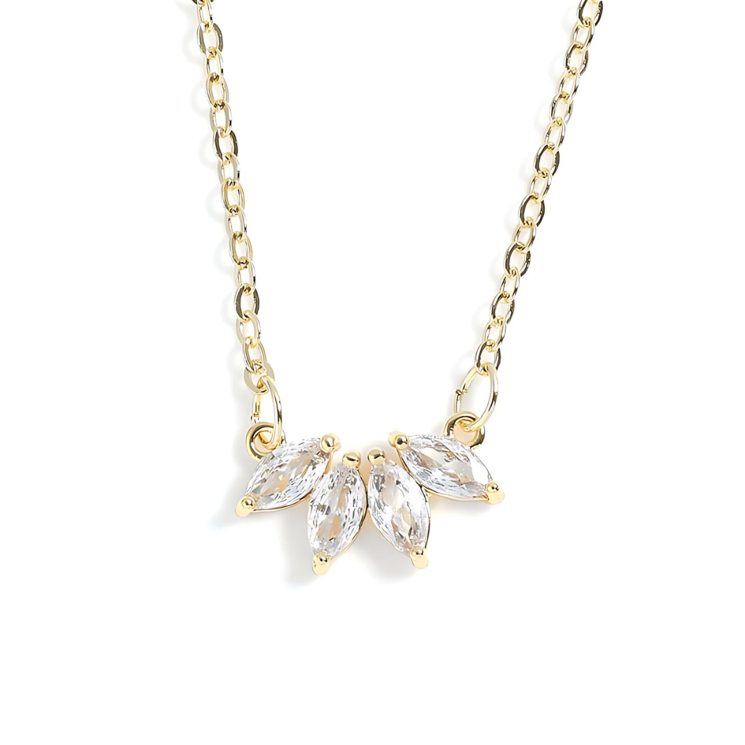 Dainty Marquise Leaf Pendant Choker Necklace - Elegant Gold/Silver Layering Necklace for Women | Perfect for Date Night, Wedding & Everyday Wear | XL0177