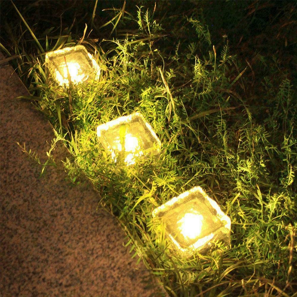 Solar Powered Outdoor Ice Cube Lights - 8 Pack Warm White Waterproof Garden Decor for Yard, Patio, Pathway | 2.8