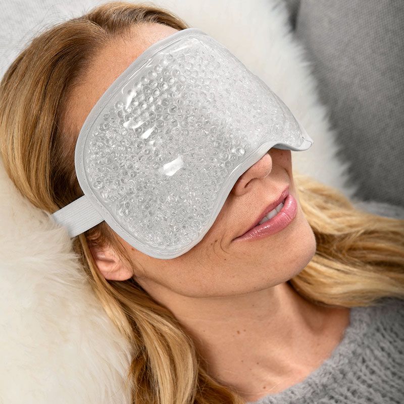 Cooling Grey Therapeutic Gel Beads Eye Mask for Sleep, Migraine Relief & Dark Circles - Reusable & Washable for Travel, Office & Home Use