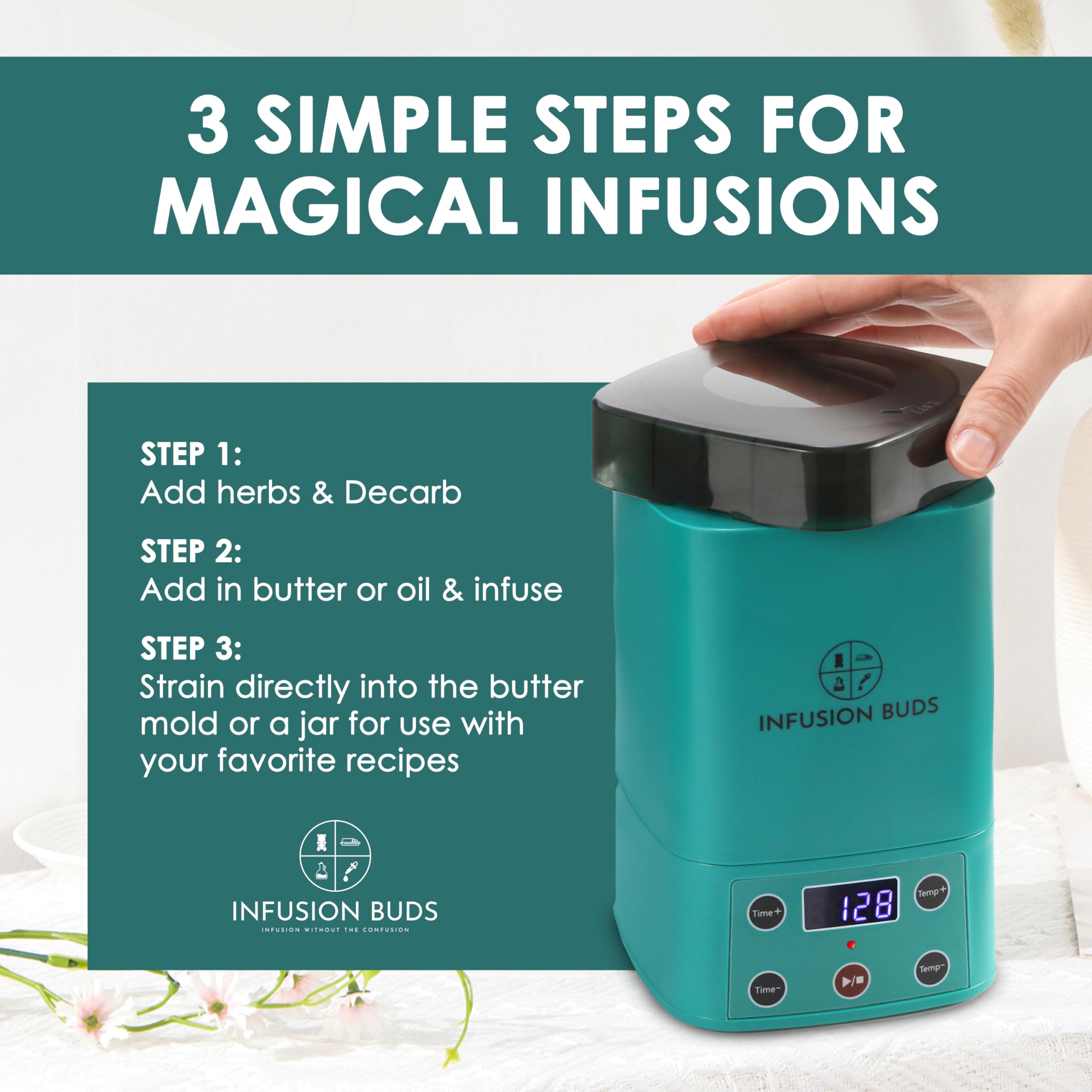 2-in-1 Decarboxylator and Infuser Machine | Magic Butter Maker & Herbal Oil Infuser with Compact Design | Includes Recipe Book & Accessories | Perfect for Making CBD Oil, THC Butter, and Cannabis Edibles at Home