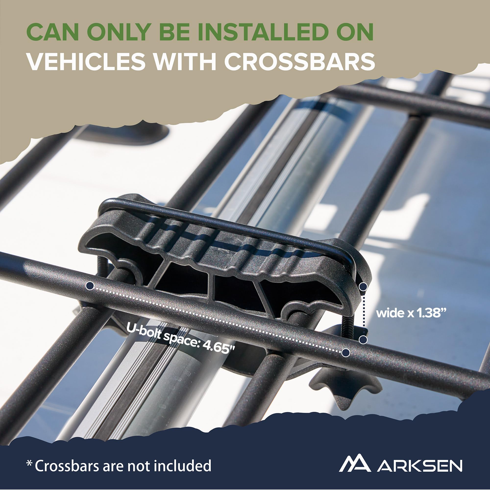 ARKSEN 43x50x6 Inch Universal Heavy Duty Roof Rack Cargo Carrier - 150LB Capacity, Extra Wide Steel Construction for SUV, Truck & Car - Perfect for Camping Gear, Sports Equipment & Road Trip Luggage