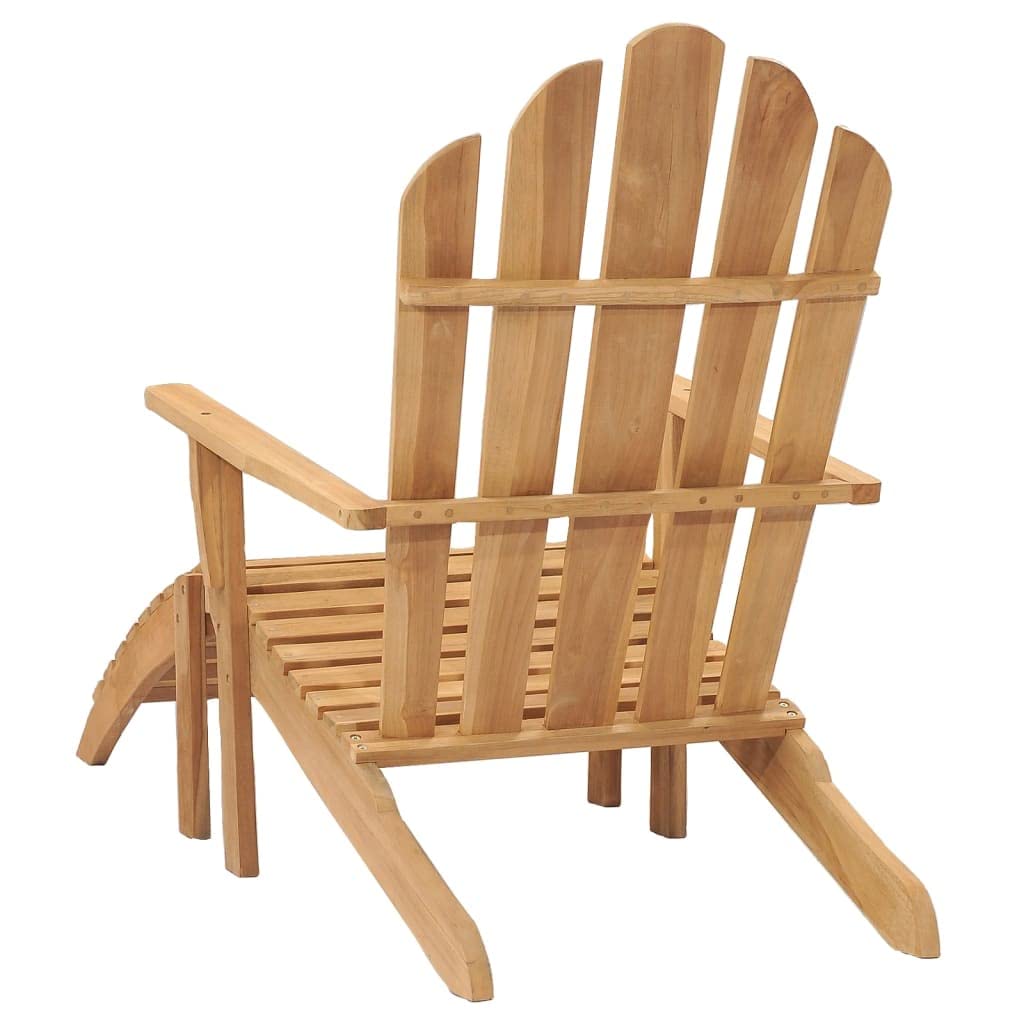 Premium Teak Wood Adirondack Chair with Footrest - Durable Outdoor & Indoor Lounge Chair for Patio, Garden, Dining Room & Living Room - Perfect for Relaxing, Entertaining & Sunbathing