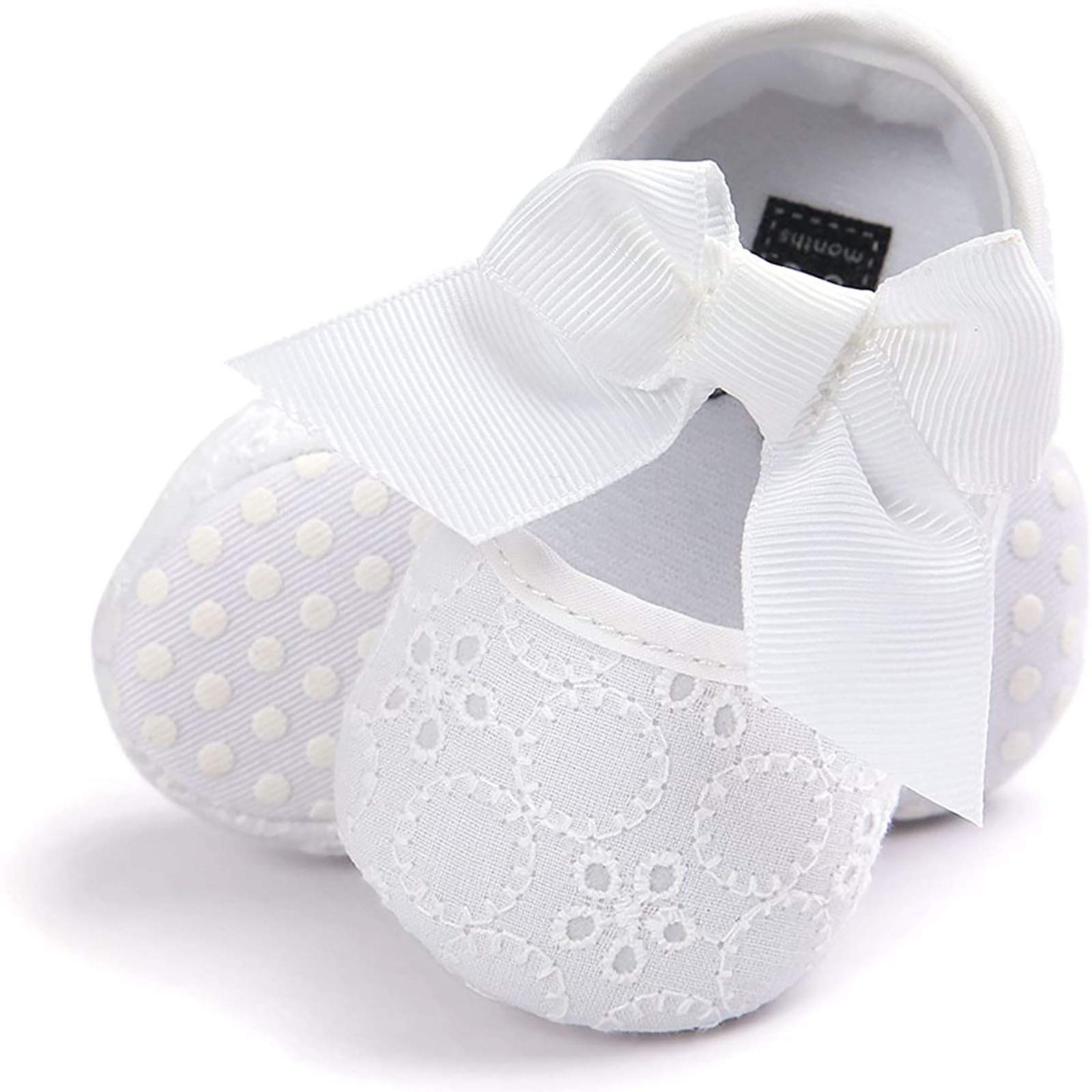 Lykmera Toddler Sneakers for Girls - Soft Princess Embroidered Baby Shoes (White, 6-12M) - Perfect for First Walkers & Playtime