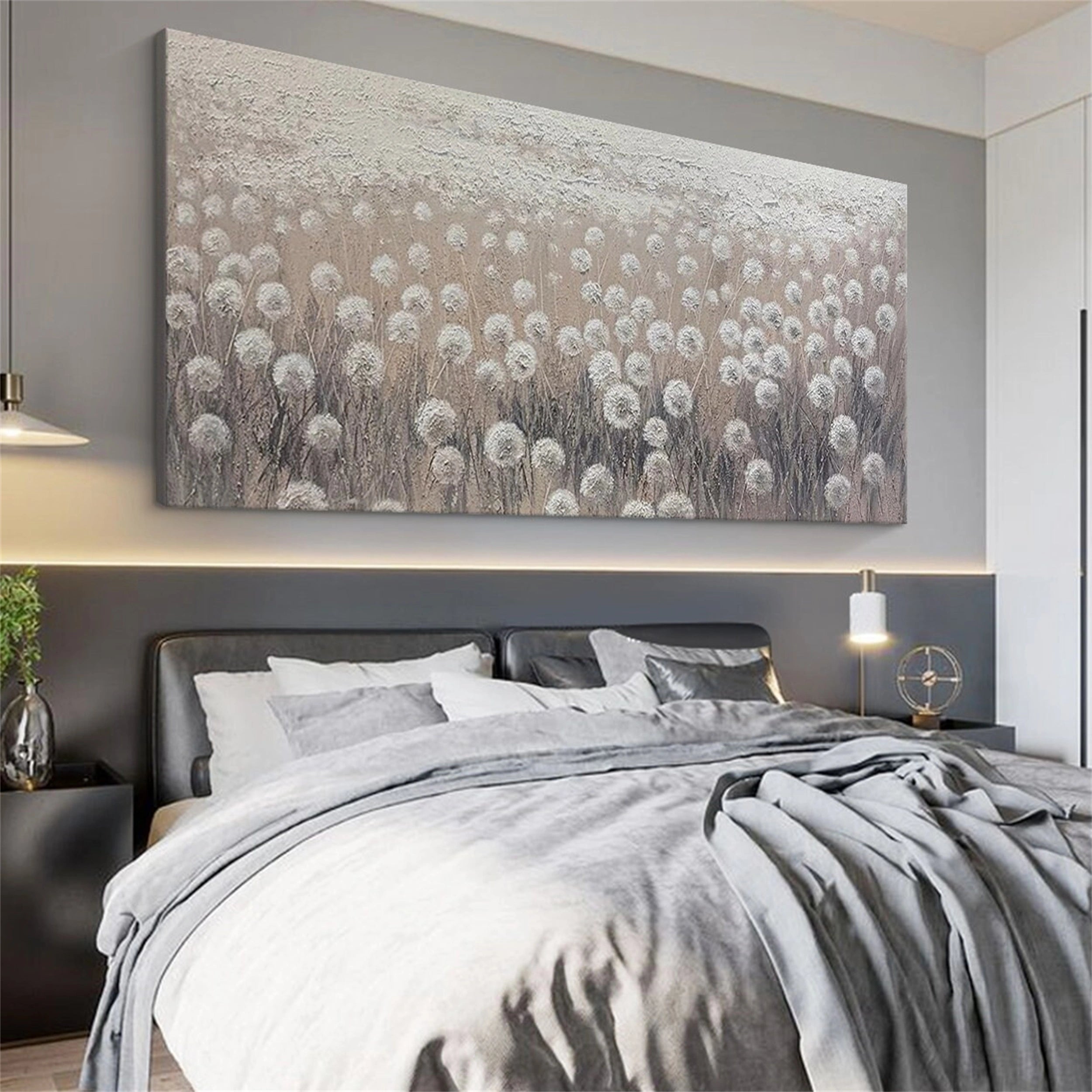 Beautiful Flower and Tree Painting #FT036 - Handmade Canvas Art for Home Decor, Living Room, Bedroom & Office Wall