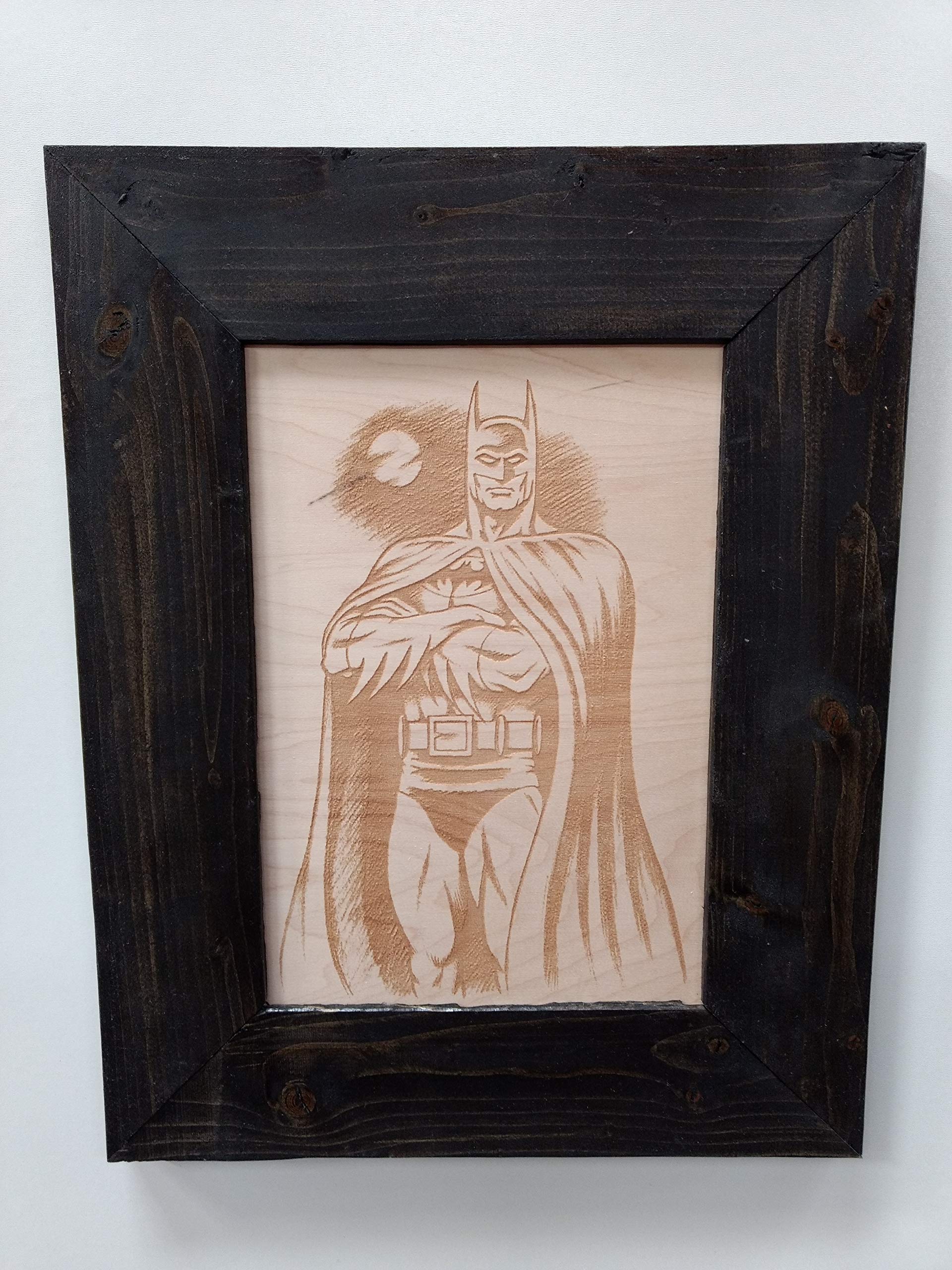 Batman Night Scene with Moon - Dark Knight Gotham City Wall Art for Home Decor, Office & Bedroom - Perfect for Superhero Fans & Comic Book Lovers