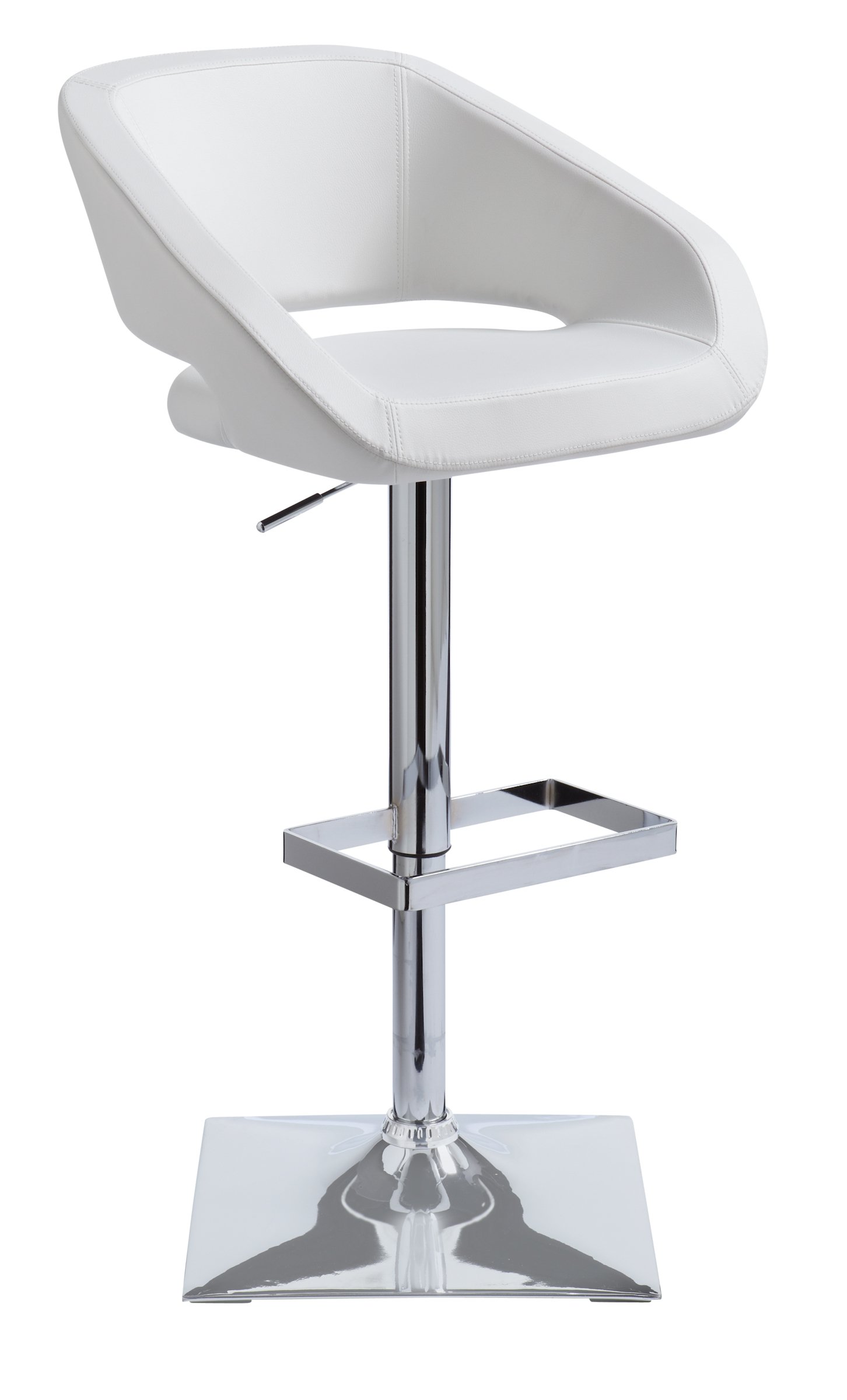 Sunpan Modern Gustavo Adjustable Bar Stool in Snow White - Contemporary Kitchen Island & Home Bar Stool for Dining & Entertainment Areas