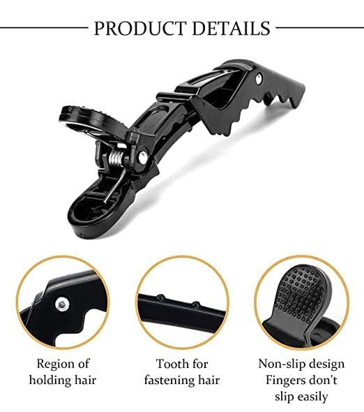 **Sunshine Enterprise 6-Pack Multicolor Plastic Crocodile Hair Clips for Women, Girls & Salon Use - Stylish Hair Accessories for Everyday, Parties & Professional Styling**