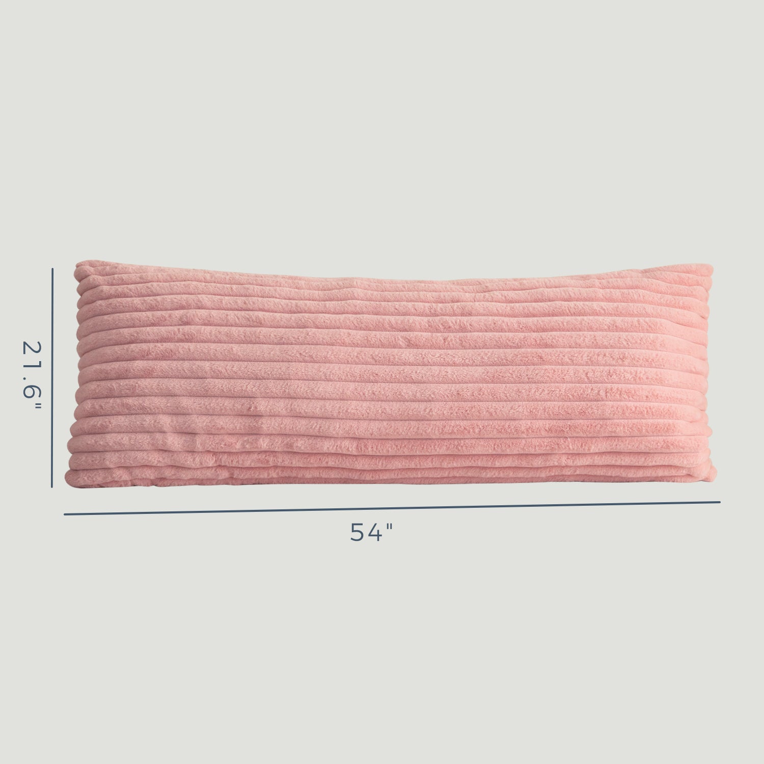 MAXYOYO Ultra Soft Striped Faux Fur Body Pillow - 20x54 Inch Long Hugging Pillow for Adults, Pink - Perfect for Side Sleepers, Pregnancy Support & Couch Lounging