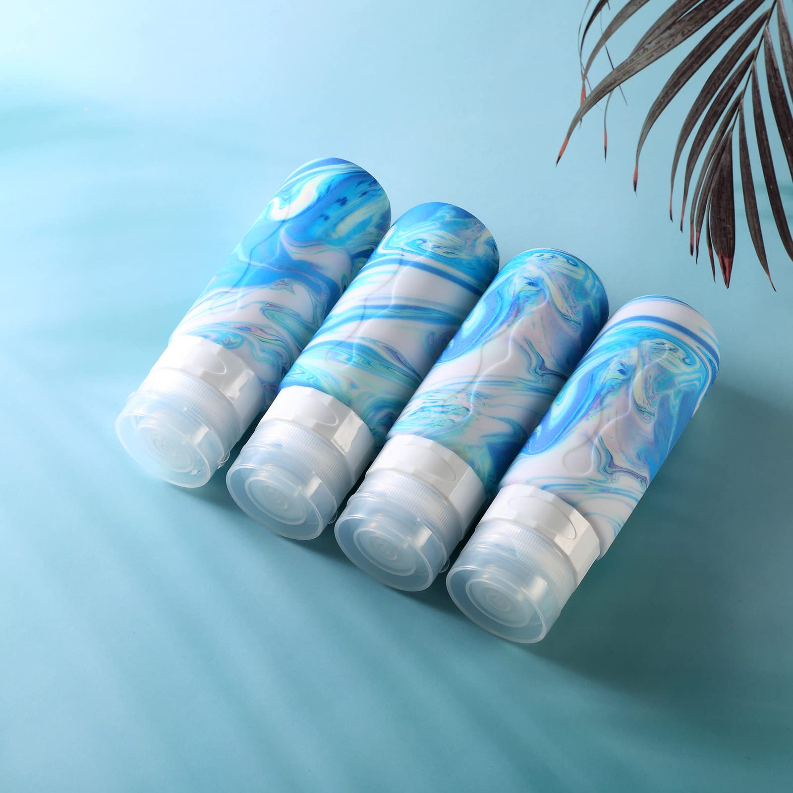 TSA Approved 3oz Travel Bottles for Toiletries - Leak Proof, BPA Free Refillable Containers for Shampoo, Lotion & Soap (4 Pack) | Perfect for Air Travel, Gym, Camping & Vacation Essentials