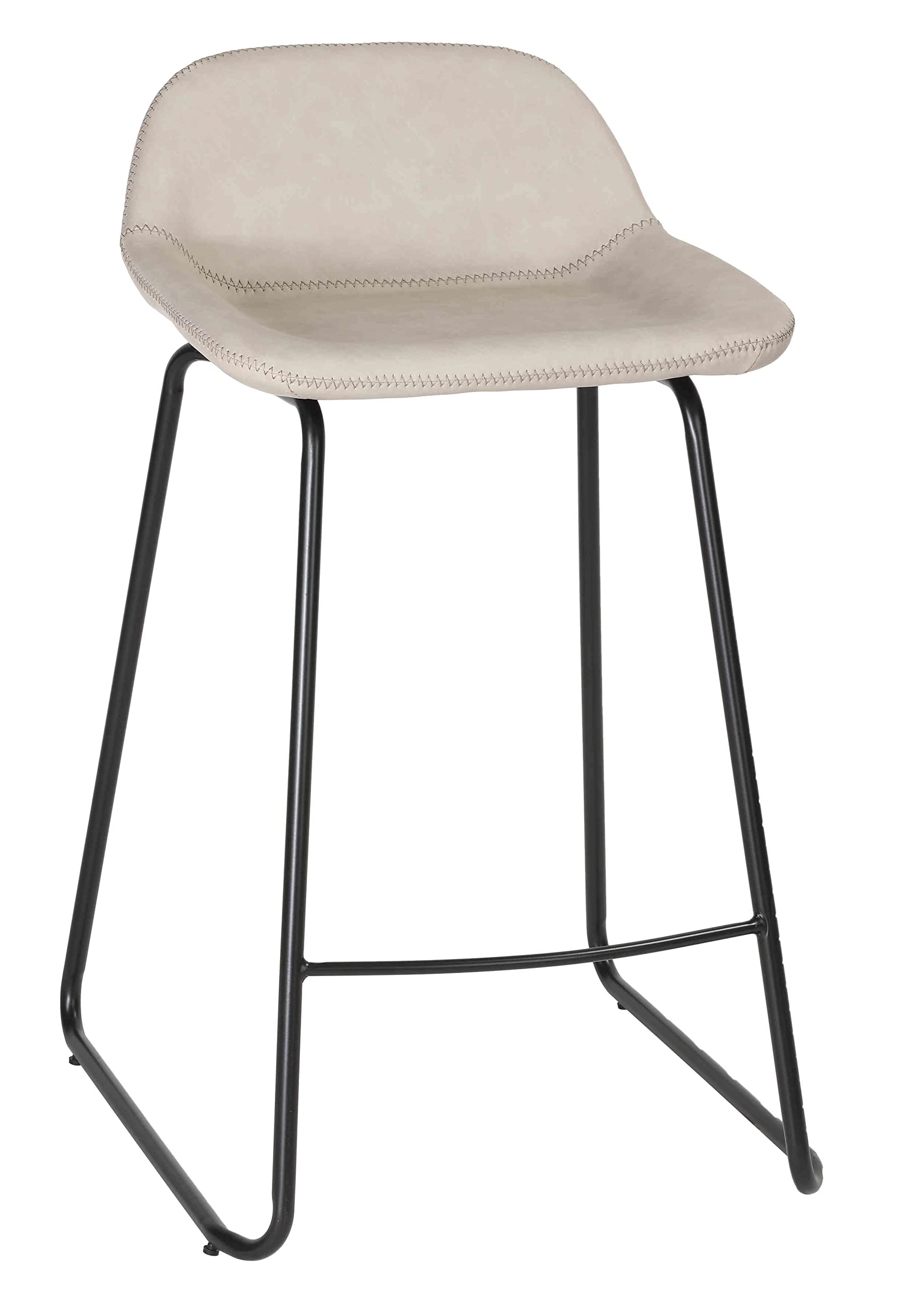 Cortesi Home Ava Counter Stools Set of 2 - Modern Grey Bar Stools for Kitchen Island, Breakfast Bar & Dining Counter - Adjustable Height & Comfortable Seating