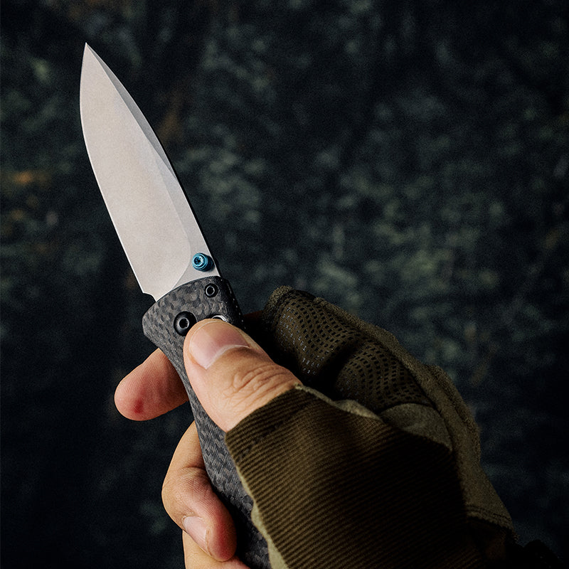 Premium Onyx D2 Steel Folding Pocket Knife with Clip & Carbon Fiber Handle - EDC, Outdoor, Camping, Survival & Everyday Carry Tool