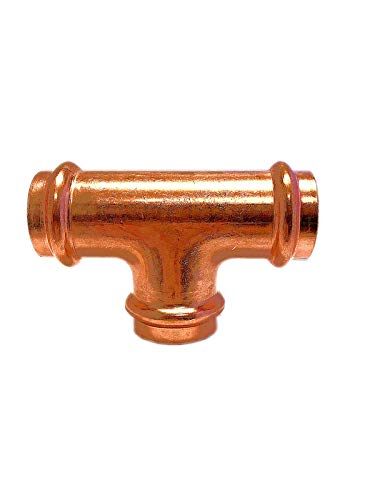 1 Inch Press Copper Tee Fitting - Press x Press x Press - 1'' Copper Pipe Connector for Plumbing Supply - Ideal for Water, Gas, and HVAC Systems