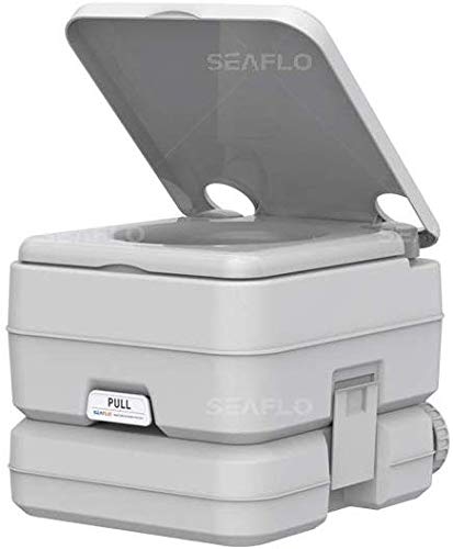 SEAFLO 2.6 Gallon Portable Toilet for Marine, RV, Camping, Boat - Compact & Sanitary Travel Toilet for Outdoor Adventures, Road Trips, and Emergency Preparedness