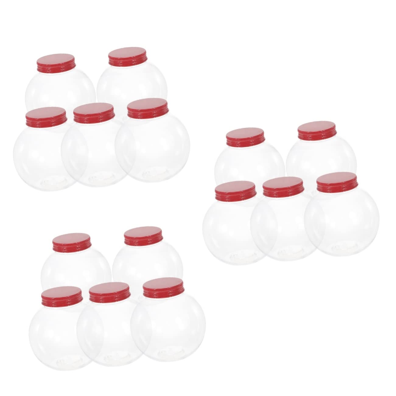 ABOOFAN 15-Piece Christmas Candy Storage Jars with Lids - Wide Mouth Kitchen Countertop Containers for Holiday Treats, Juice & Drink Bottles - Perfect for Christmas Baking, Party Decor & Pet Treat Storage