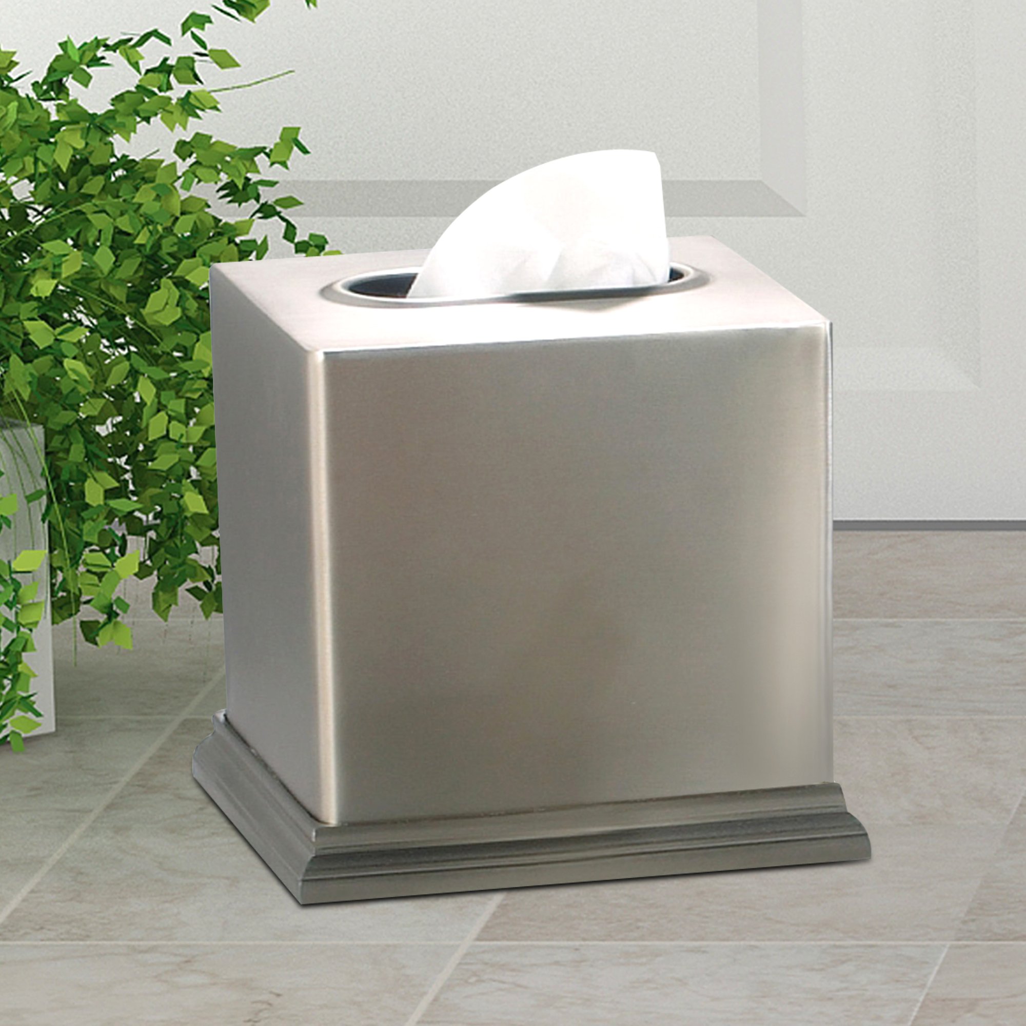 Premium Stainless Steel Rosemont Boutique Tissue Box Cover - Elegant Home Decor for Living Room, Bedroom & Office