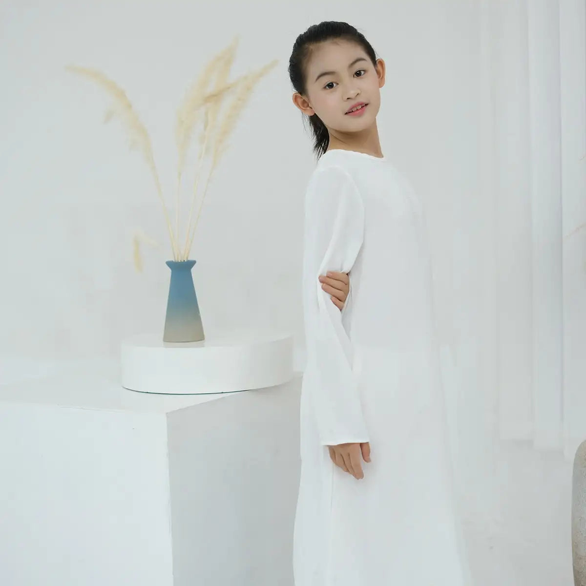 Middle Eastern Arab Girls' Abaya Inner Dress - Modest Underdress for Kids - Perfect for School, Prayer & Special Occasions