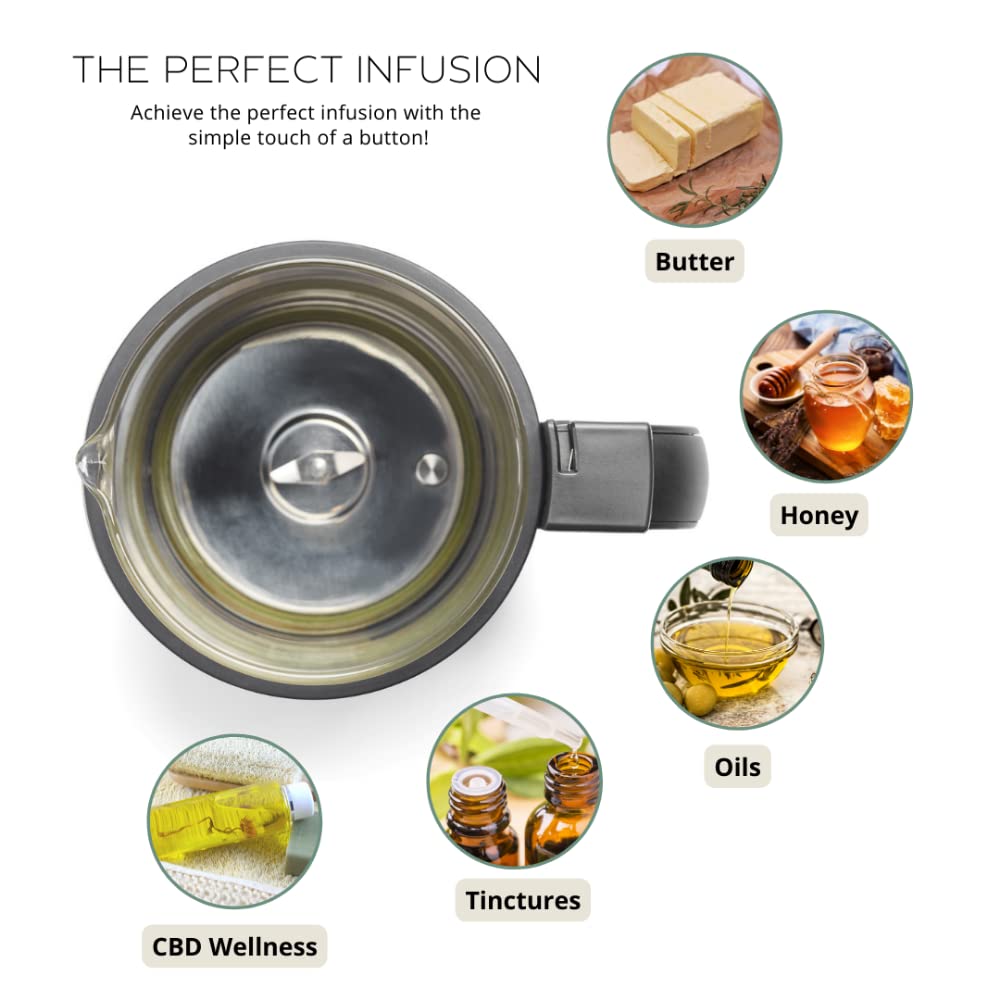 Hello High - Ultra Infuser All-in-One Machine: Decarboxylator, Butter Maker & Oil Infuser for Herbal Infusions | Perfect for Making Edibles, Gummies & Infused Oils (1-3 Cups Capacity) | Includes Butter Mold - Ideal for Home Cooking, Baking & DIY Cannabis Recipes