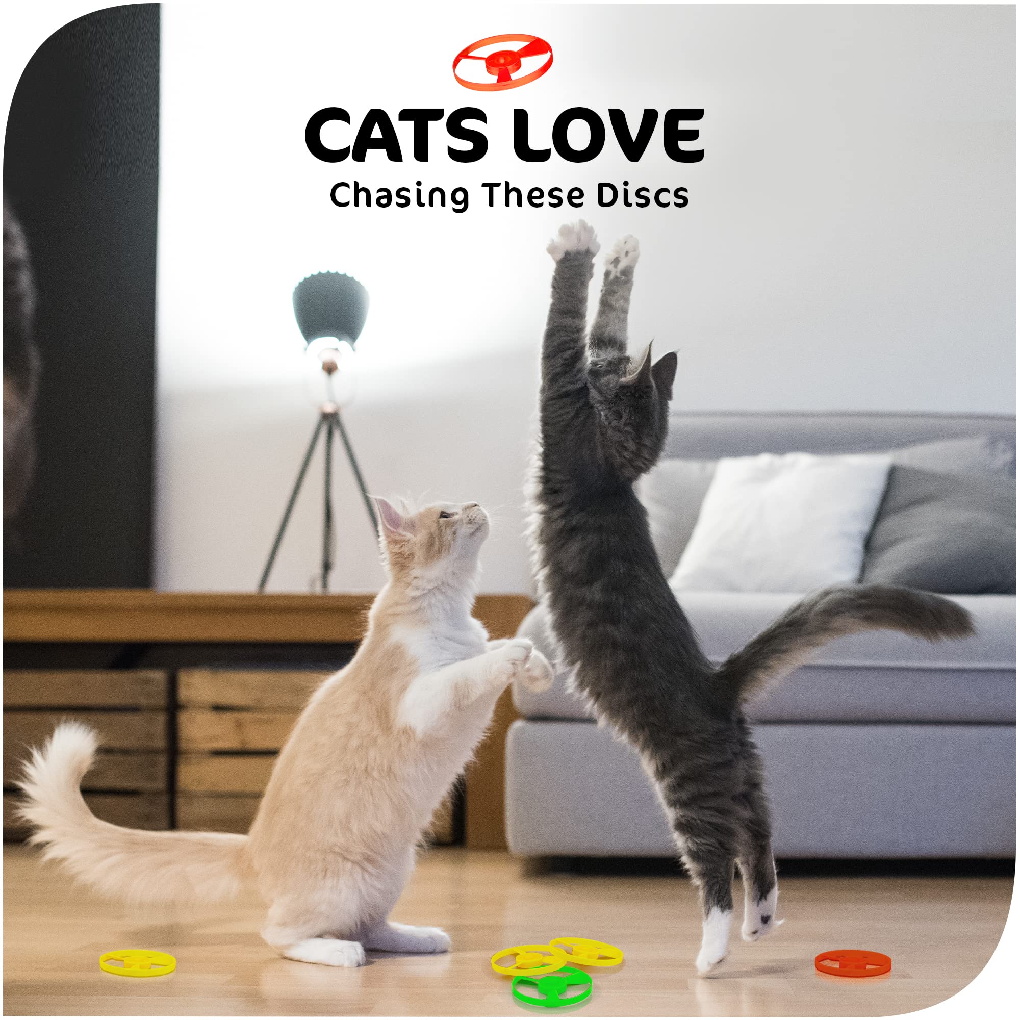 12 Pack Flying Disc Shooters for Kids & Cats - Interactive Spinning Toy, Flying Saucer Launcher for Indoor & Outdoor Play - Fun Frisbee Party Favors & Cat Fetch Toys - Perfect for Backyard Games, Birthday Parties & Pet Playtime
