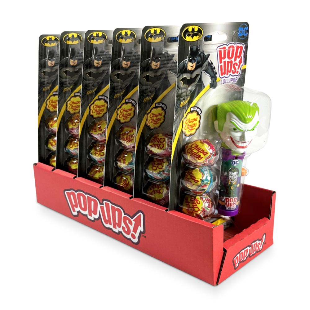 Flix Candy Pop Up Justice League Blister Card - 1.26oz, 6ct Box | DC Comics Superhero Candy for Parties, Halloween & Movie Nights