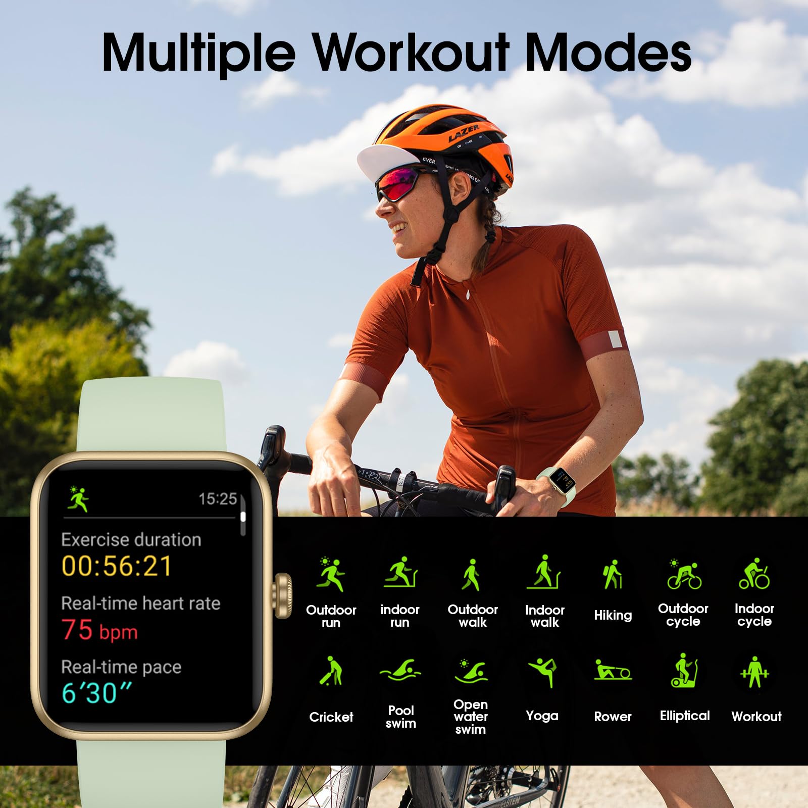 Smart Watch for Men & Women - 45mm Touchscreen Fitness Tracker with Heart Rate Monitor, Blood Oxygen & Sleep Tracking | IP68 Waterproof | Compatible with Android & iOS | Perfect for Workouts, Running & Daily Activity Tracking