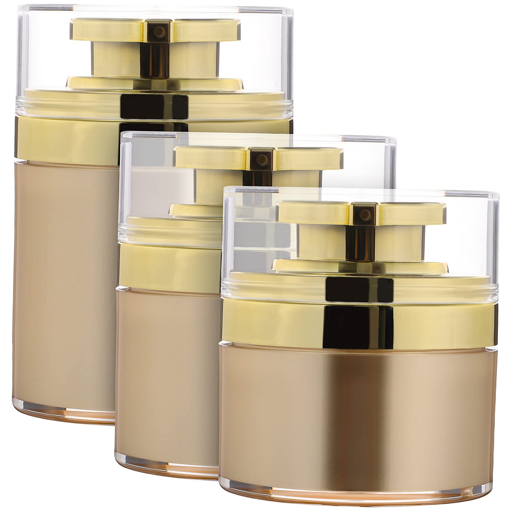 Minkissy 3-Piece Push Type Lotion Bottle Set - Leakproof Travel Cosmetic Containers for Shampoo, Lotion & Cream | Portable Airless Pump Bottles for Toiletries, Skincare & Makeup | Ideal for Travel, Gym & Daily Use