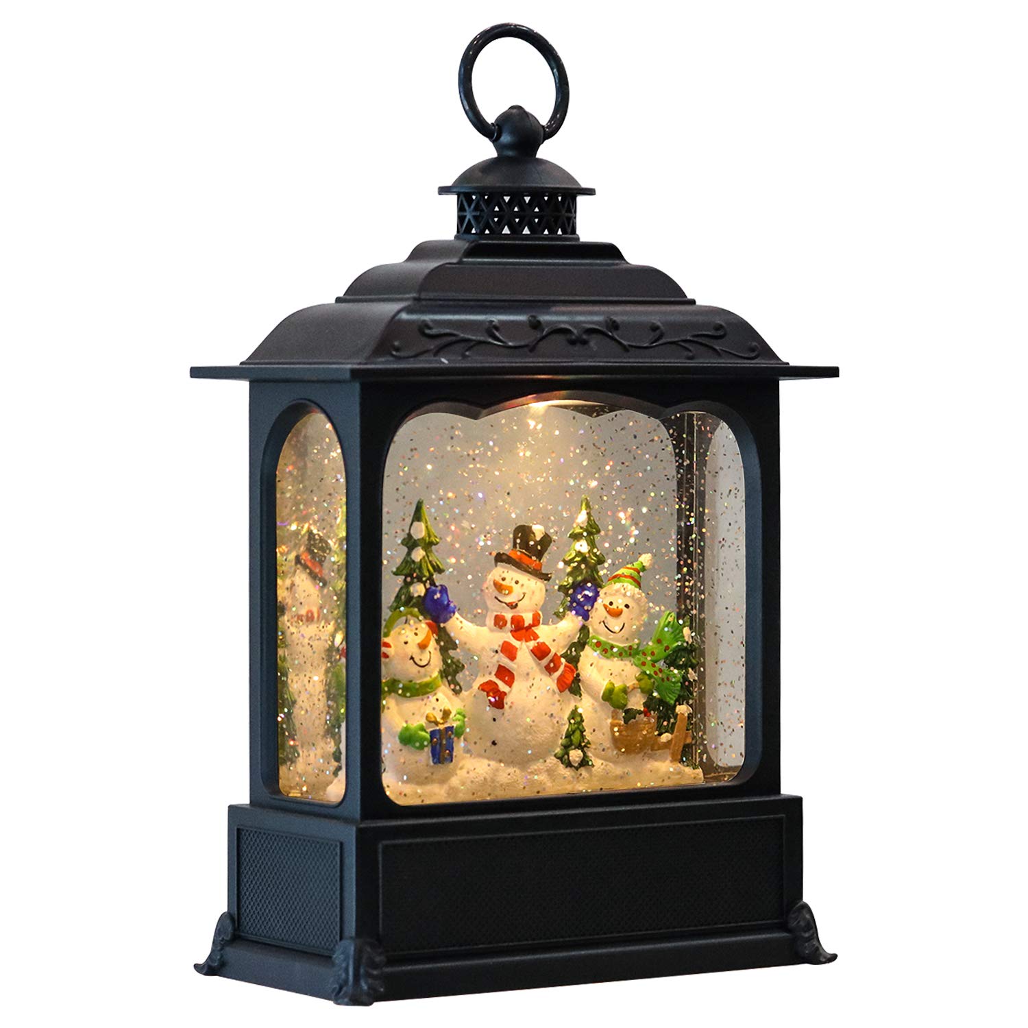 Eldnacele Musical Snow Globe Lantern with Timer - USB/Battery Operated Swirling Singing Water Glittering Light - Christmas Decoration for Adults & Kids (Snowman Design) - Perfect for Holiday Home Decor, Gift Giving & Winter Wonderland Displays