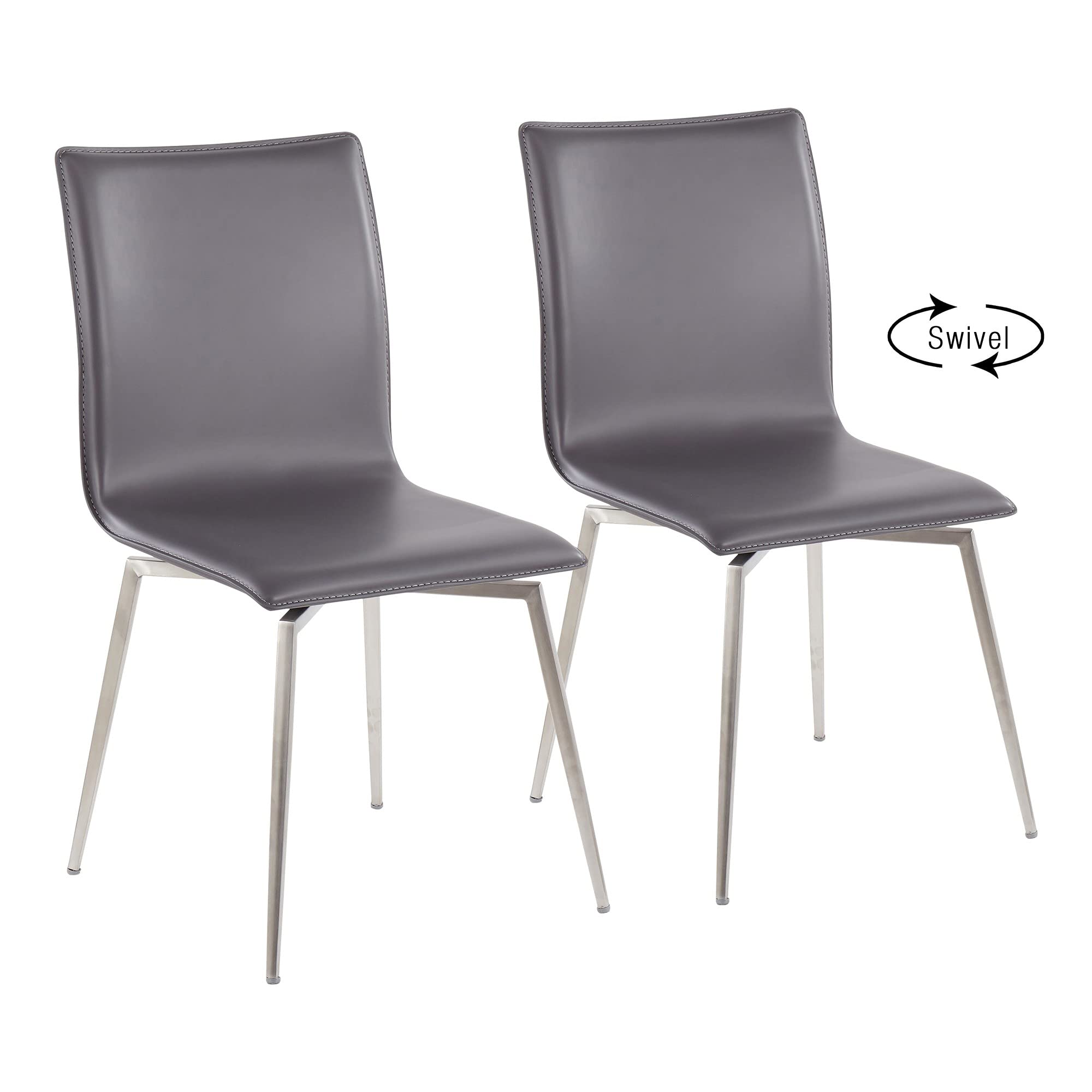 LumiSource Mason Upholstered Dining Chairs Set of 2 - Modern Kitchen Chairs with Comfortable Fabric Seat - Perfect for Dining Room, Breakfast Nook or Home Office