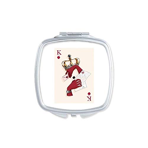 DIYthinker Heart K Pattern Playing Cards - Compact Double-Sided Mirror Glass for Makeup & Travel | Portable Pocket-Sized for On-the-Go Touchups & Magic Tricks
