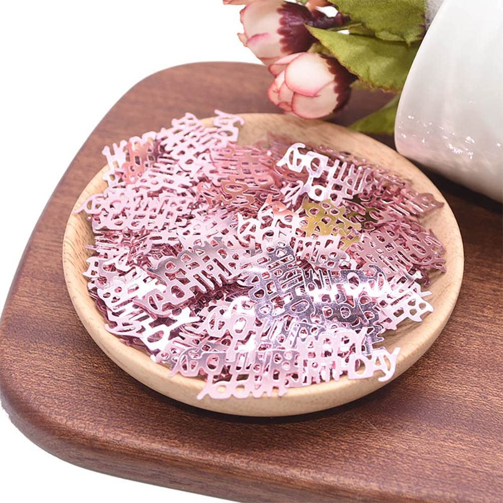 Rose Gold Birthday Confetti for Table Decorations - Premium Party Supplies with Scatter Sprinkles, Perfect for Birthday Parties, Baby Showers & Wedding Celebrations (Rose Gold-01)