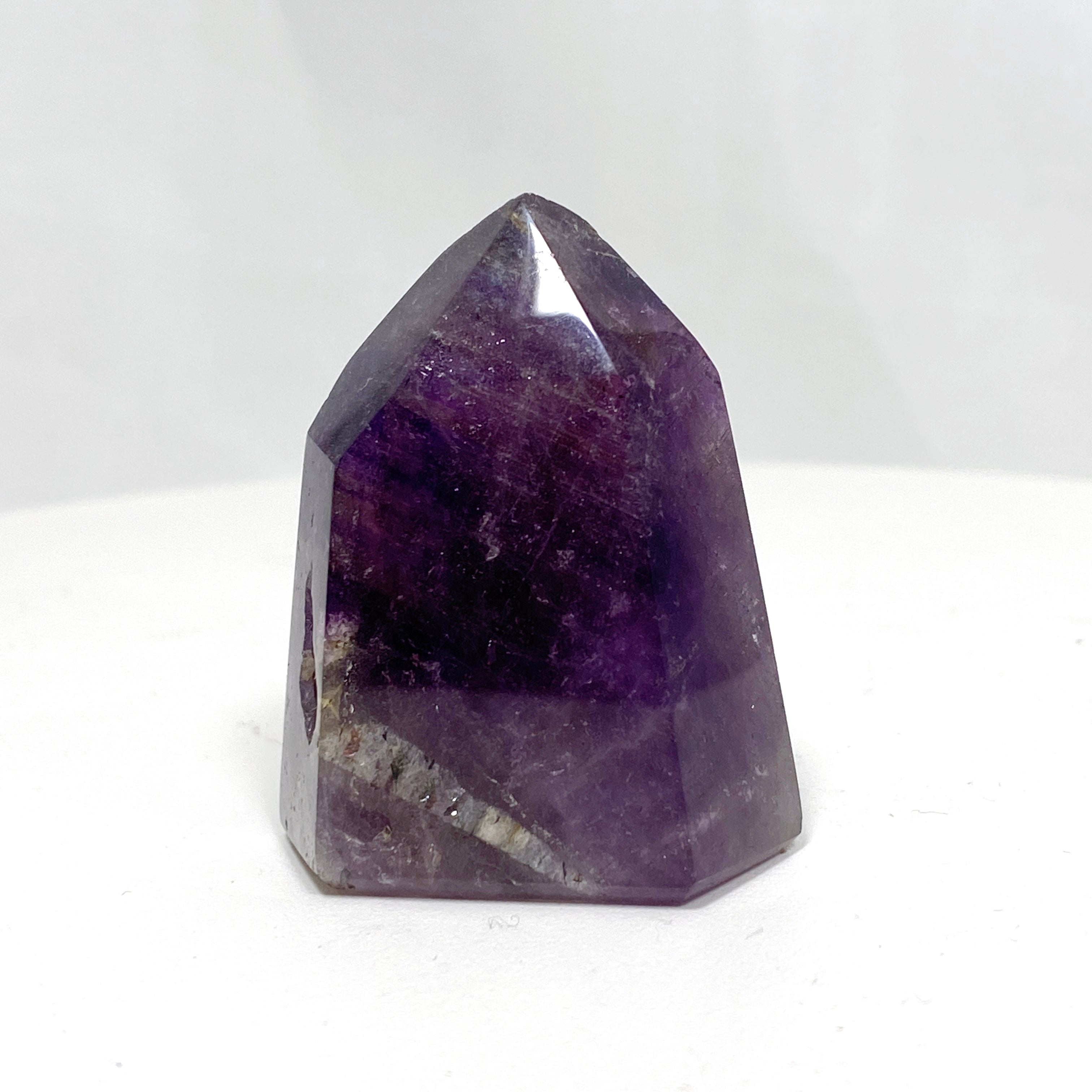 Natural Smokey Amethyst & Clear Quartz Crystal Point - Healing Stone for Meditation, Reiki, Chakra Balancing & Home Decor (CR3441) - Perfect for Spiritual Healing, Yoga Practice & Positive Energy