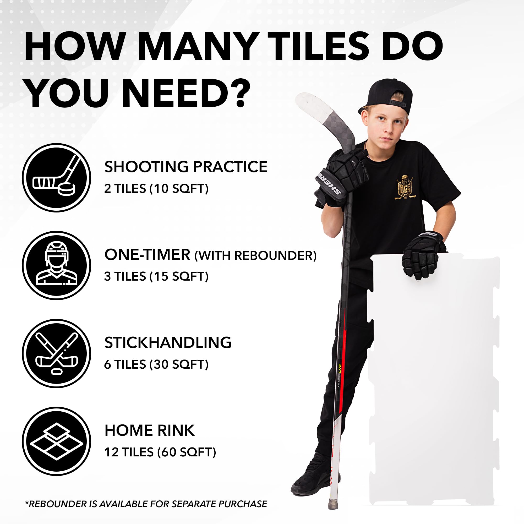 Premium Synthetic Ice Tiles for Hockey Training - Real Ice Simulation Dryland Hockey Training Platform for Shooting, Passing & Stickhandling - Durable Double-Sided Design - Perfect for Home, Backyard & Professional Hockey Practice