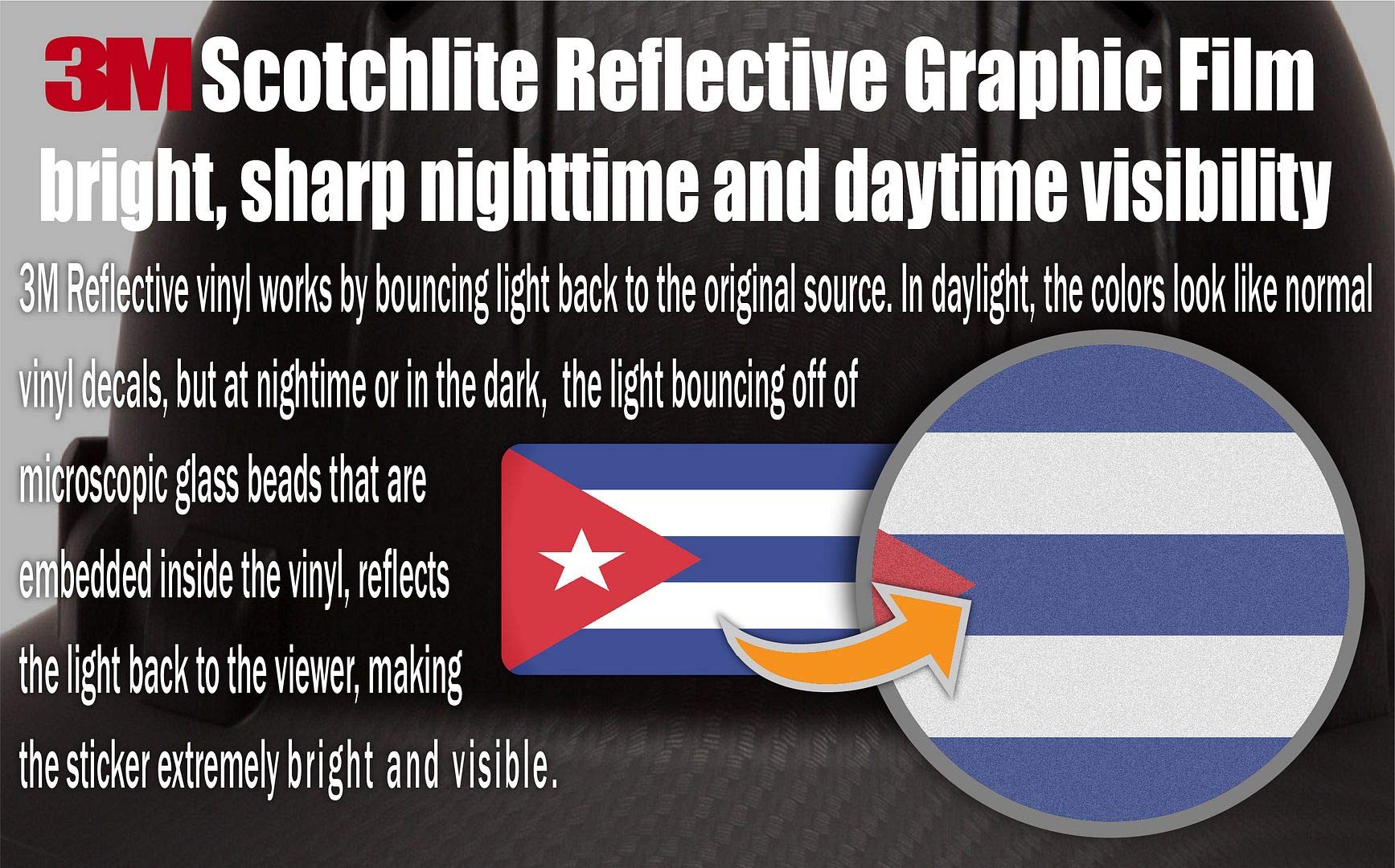 3M Reflective Cuba & US Flag Stickers (10-Pack) - High Visibility Safety Decals for Hard Hats, Laptops, Bikes & Toolboxes - Perfect for Night Safety, Work Gear & Patriotic Decor