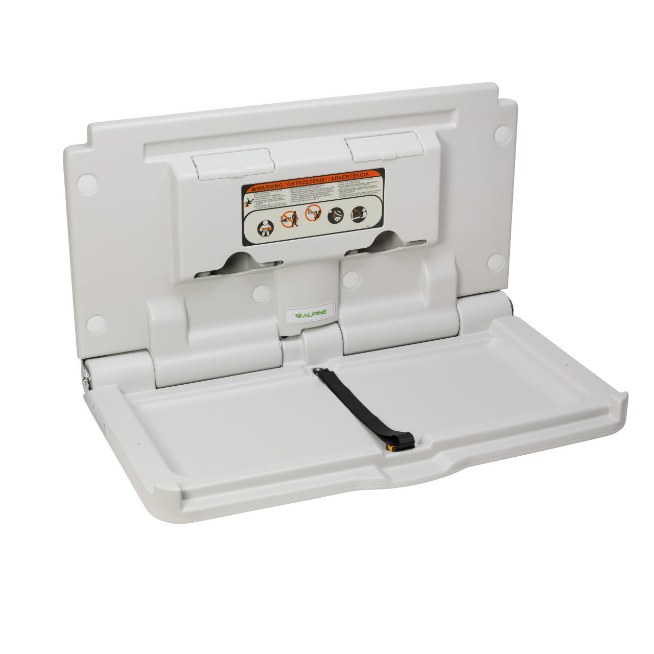 Alpine 411 White Wall Mount Baby Diaper Changing Station - Safe & Space-Saving Nursery Essential for Home, Daycare & Public Restrooms