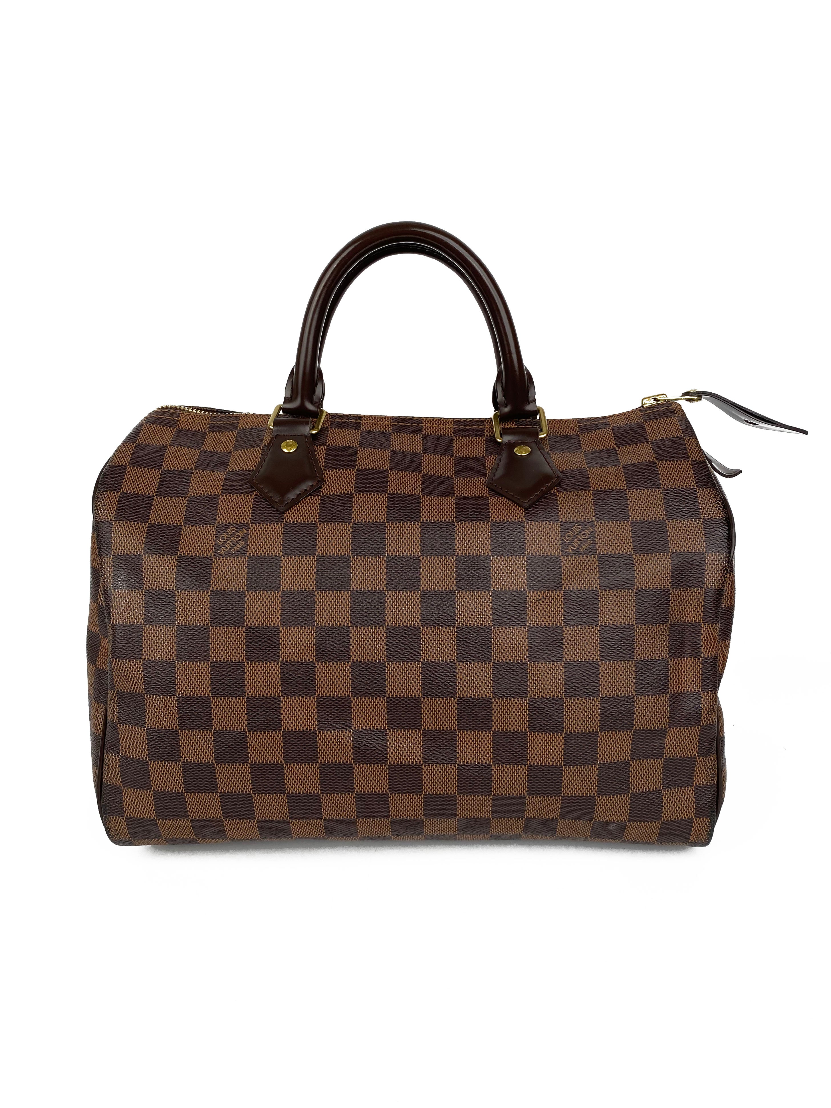 Louis Vuitton Damier Ebene Speedy 30 Handbag - Authentic Luxury Crossbody Bag for Women | Perfect for Work, Travel & Everyday Use