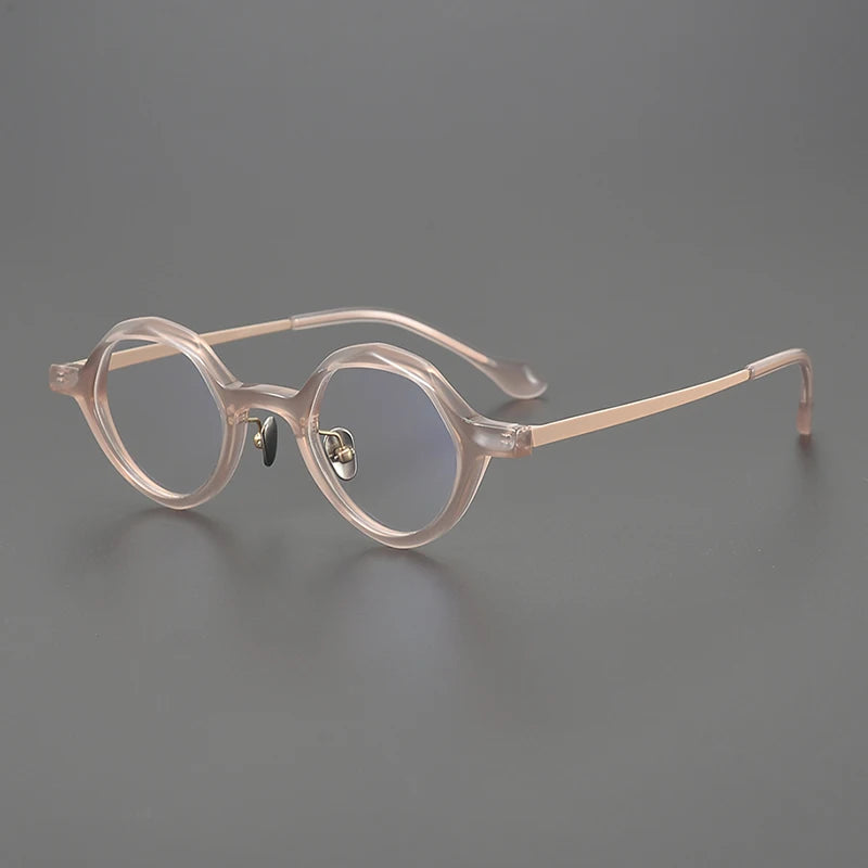 Stylish Unisex Black Acetate & Titanium Eyeglasses Frame - Oval Round Full Rim Glasses 96071 | Perfect for Work, Reading & Fashion Accessory