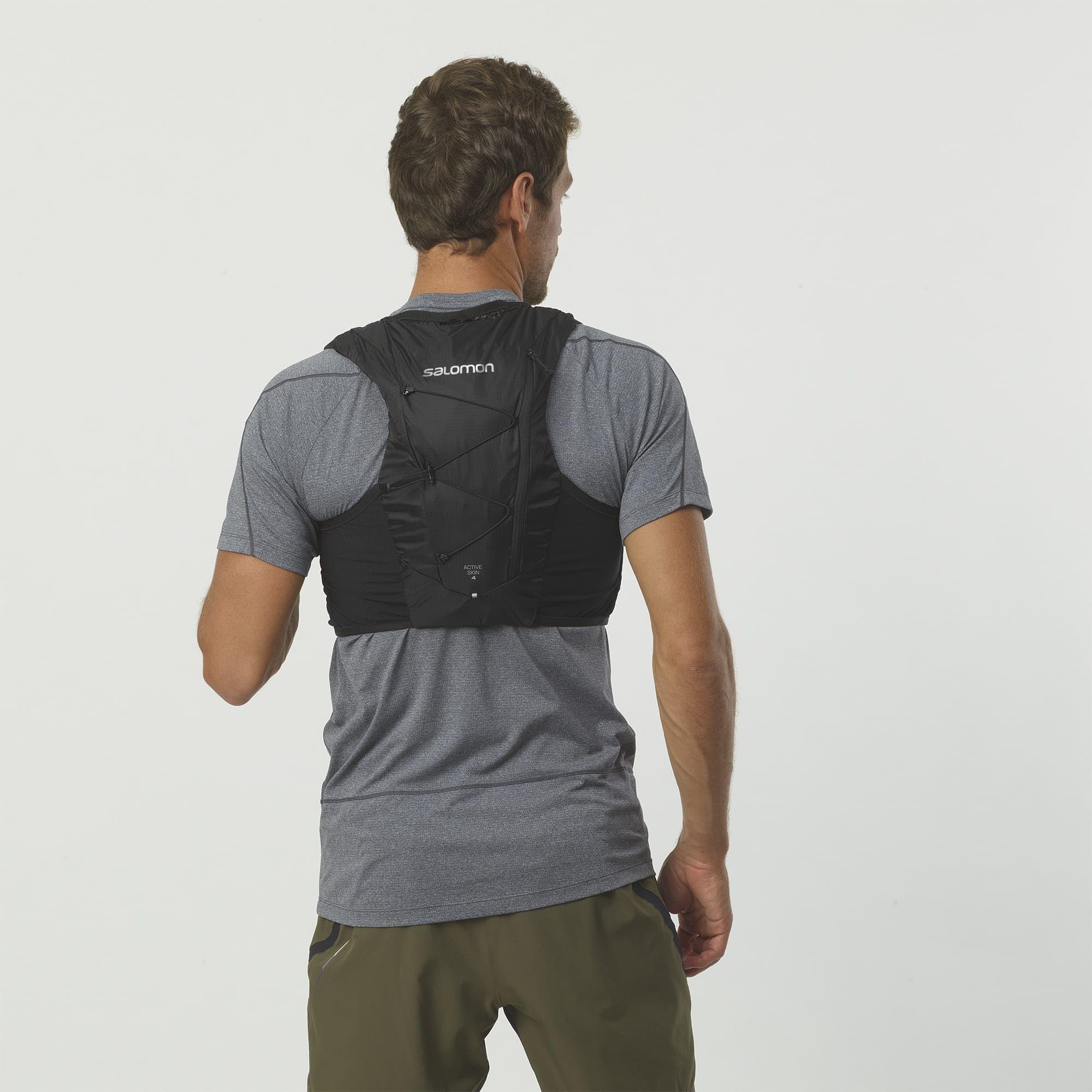 Salomon Active Skin 4 Unisex Hydration Vest - Lightweight Running Backpack with 500ml Soft Flasks for Trail Running, Hiking & Mountain Biking - Perfect for Outdoor Adventures & Endurance Sports