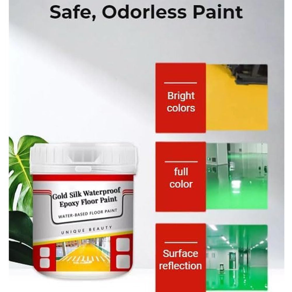 Pvzxr Quick-Dry Anti-Slip Water-Based Floor Paint - Light Grey Epoxy Coating for Garage, Basement & Workshop | Durable, Waterproof & Non-Slip Surface Solution