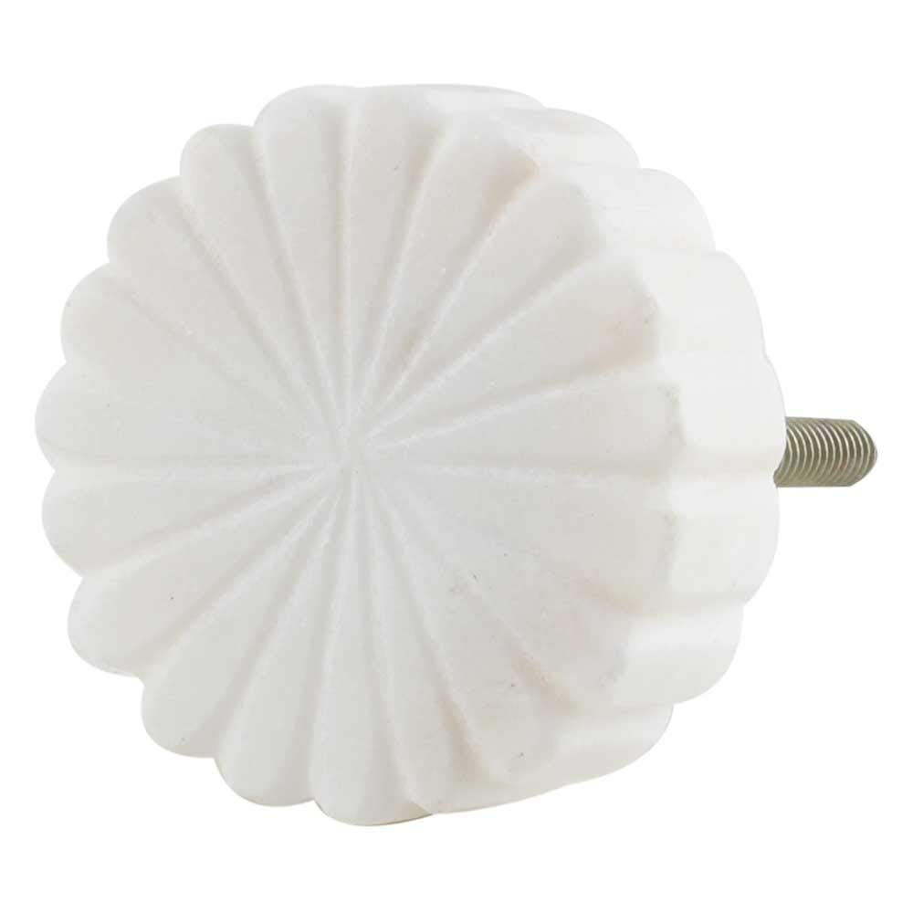 20 Pack Round White Marble Cabinet Knobs - Decorative Drawer Pulls for Dressers, Cabinets & Luxury Doors | Elegant Stone Handles for Home & Office Furniture Upgrade